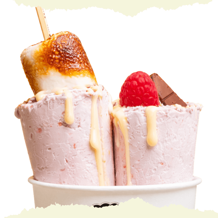 mixed ice cream roll desert in berlin