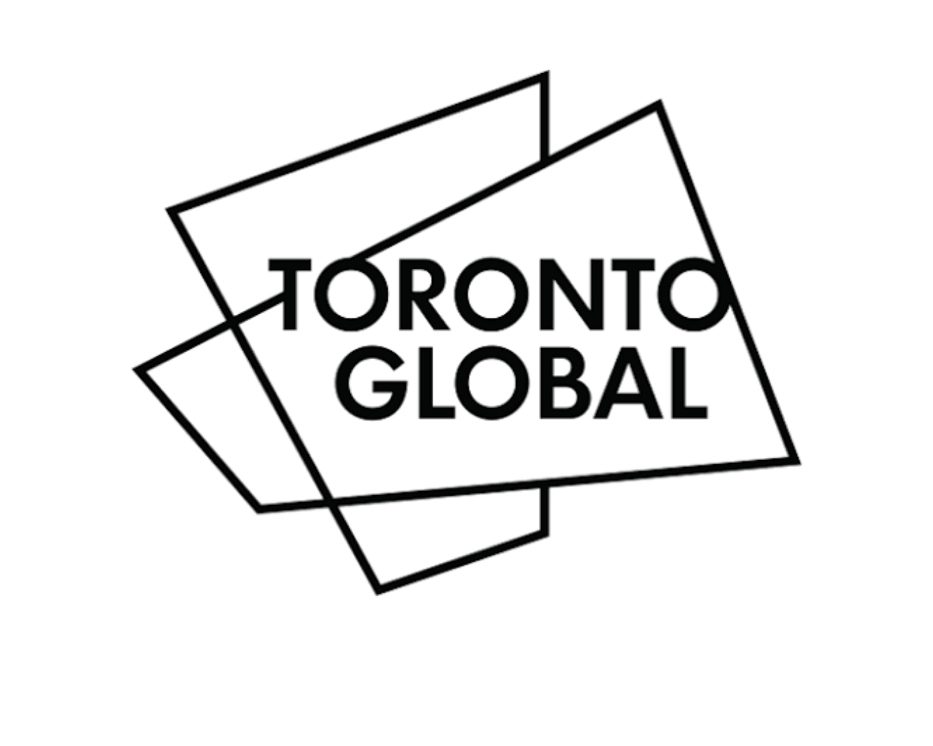 Black logo with overlapping geometric shapes and the text "Toronto Global" in the center.