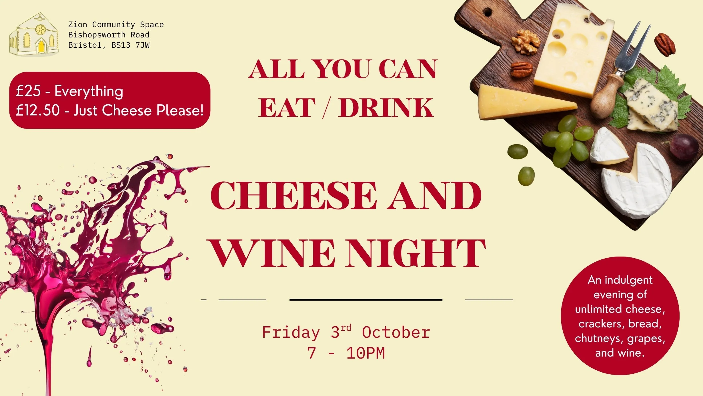 All You Eat/Drink CHEESE & WINE Night!