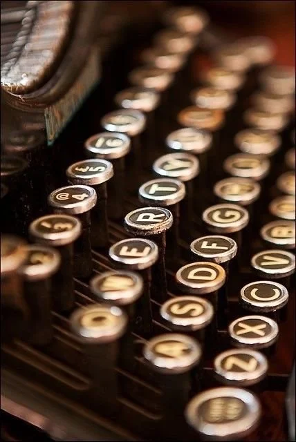 Typewriter keys close-up