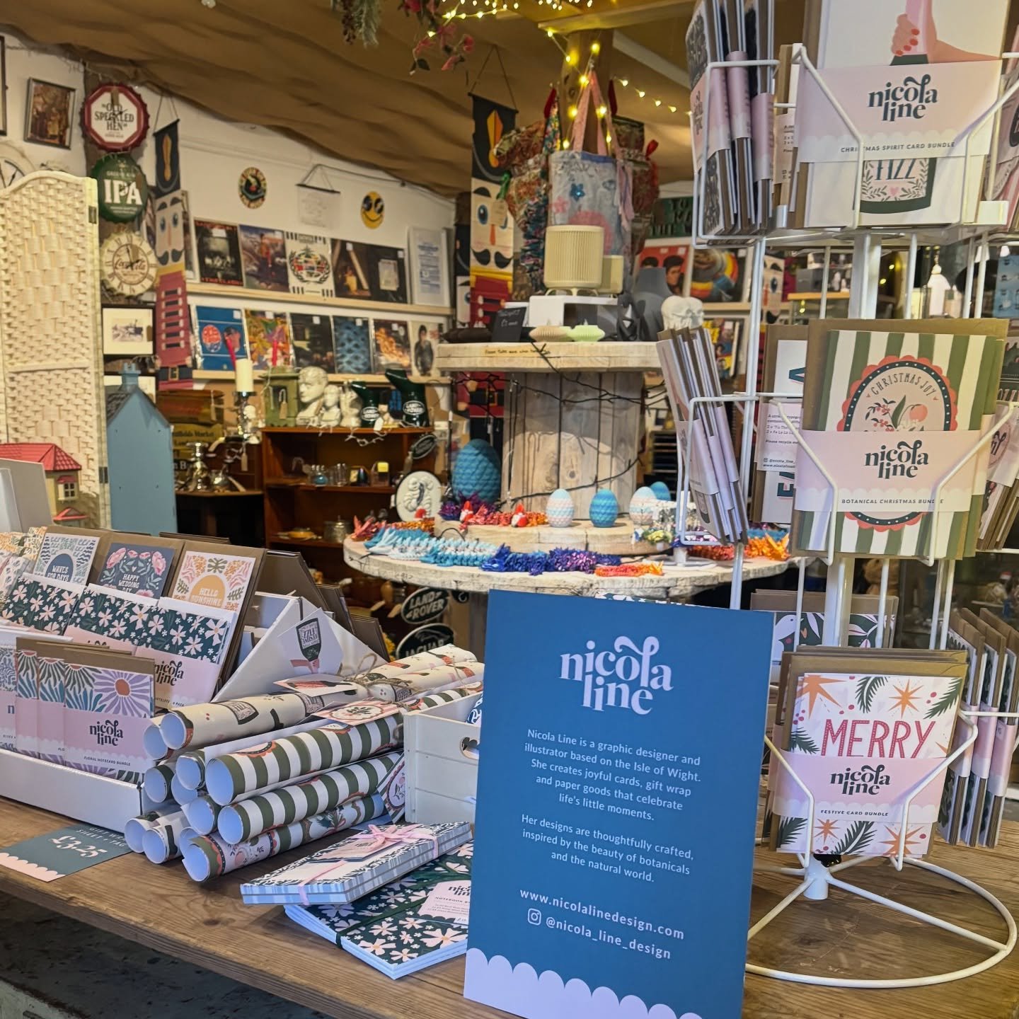 My pop up at @isleofwightemporium is too pretty not to share on the grid! I have a table full of treats available until Sunday. It&rsquo;s the perfect opportunity to go and see my products in real life and pick up some gifts for stationery lovers, as