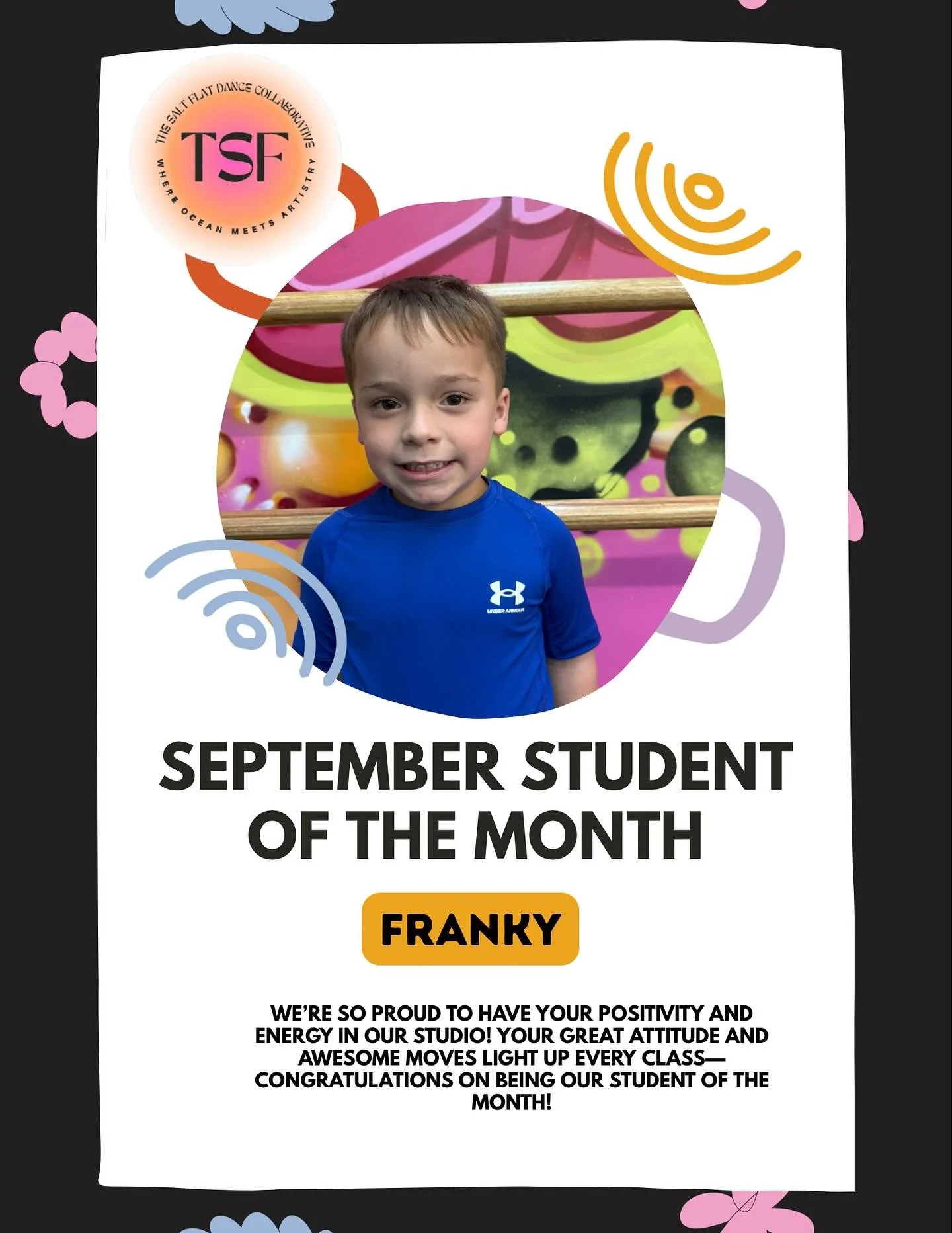 🌟 September Student of the Month: Franky 🌟

Q: What is your favorite food?
A: Pizza 🍕

Q: If you could be any animal, what would you choose &amp; why?
A: A flamingo, because my name starts with F too, and they can balance on one leg! 🦩

Q: How do