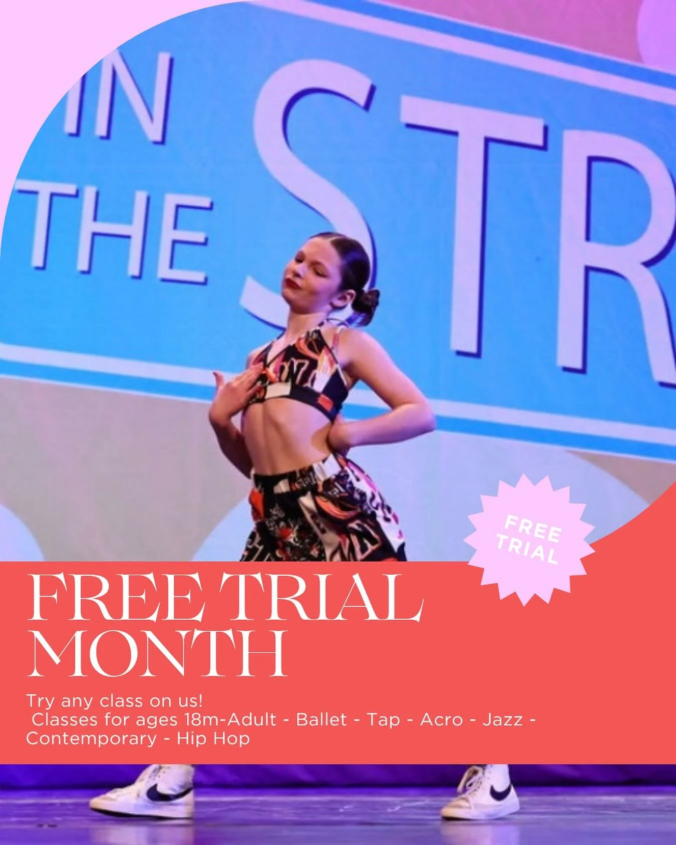 ✨ Thinking about trying dance for yourself or your child? 

October is FREE Trial Month &ndash; the perfect time to give it a try! Come take any class (or even a few) on us and discover which style is the best fit for you.

✅ Try any class for free
✅