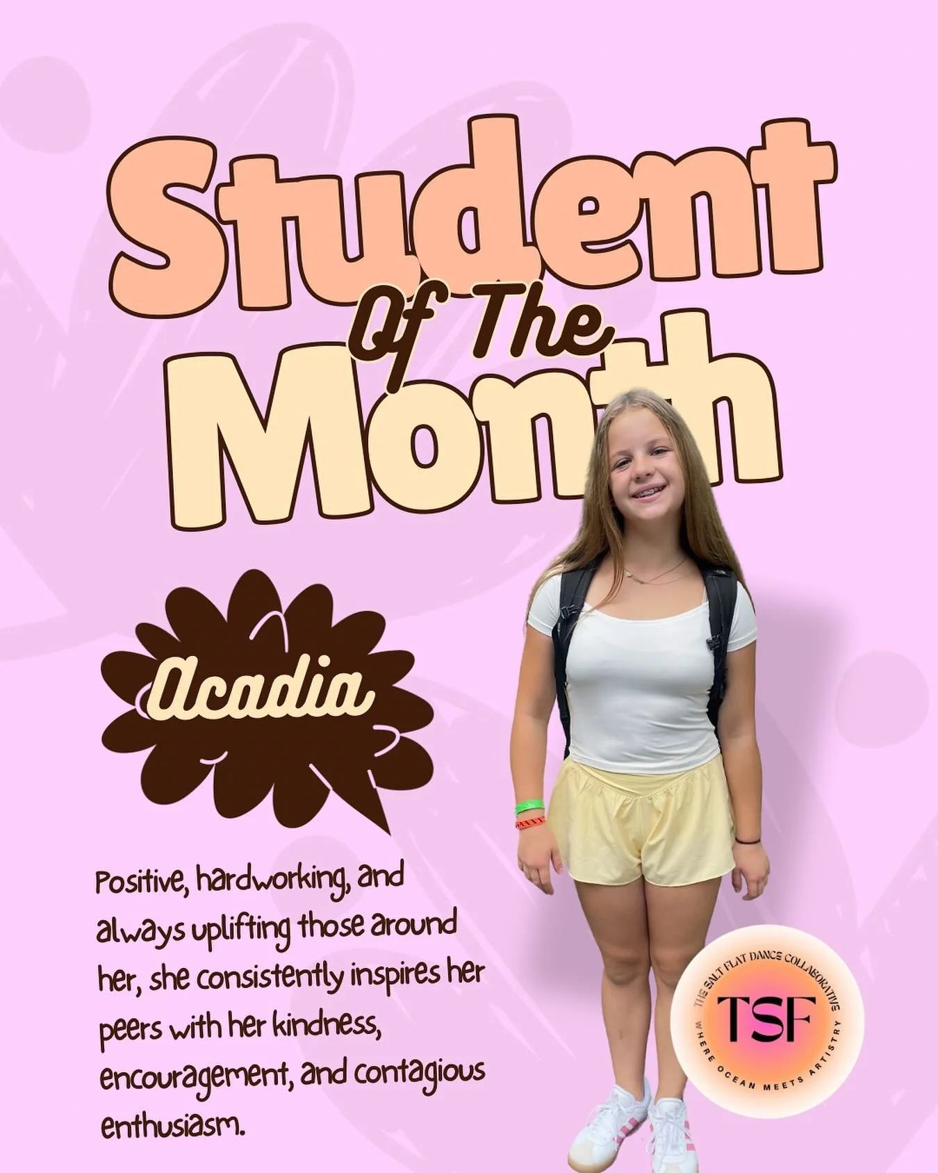 ✨ Student of the Month Spotlight: Acadia! ✨

We&rsquo;re so excited to celebrate our amazing October Student of the Month &mdash; Acadia! 💃

Q: At what age did you start dancing?
A: I&rsquo;ve been dancing since I was 2 years old! 👶🩰

Q: What is y