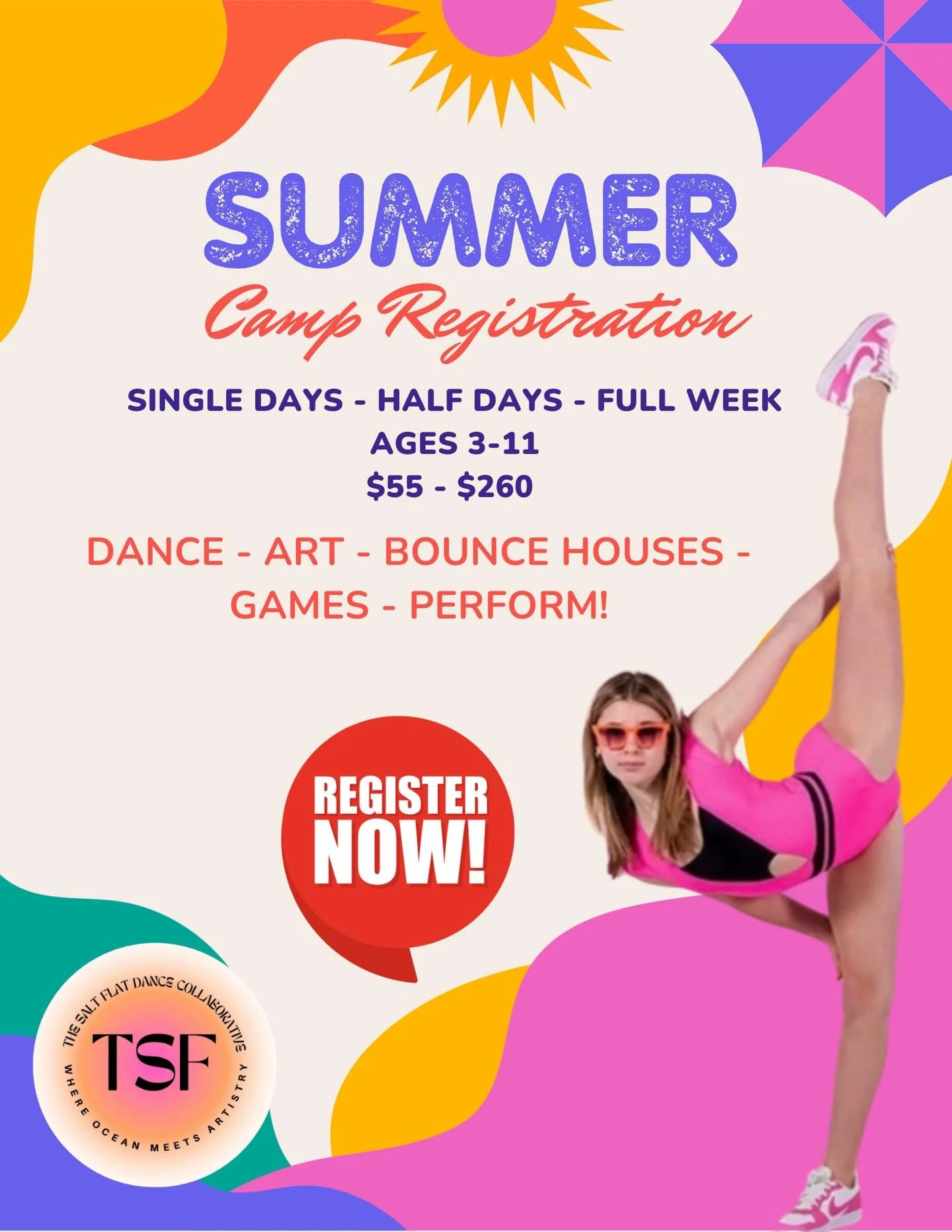 Summer camp spots go FAST 🏃&zwj;♀️💨 and parents know the scramble is REAL &mdash; basically the Hunger Games out here 😅🏹

Good news: we&rsquo;ve got ✨THEMED SUMMER CAMPS ALL SUMMER LONG ✨

Designed for fun, movement, creativity, and flexibility f