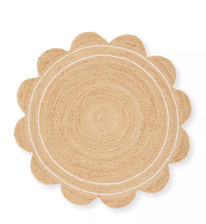 Round Scallop Jute Rug
