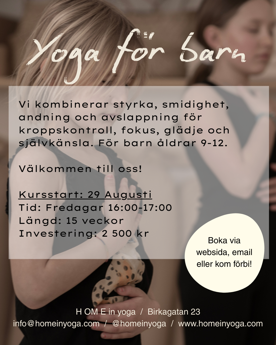 Kids yoga 9-12: this fall!