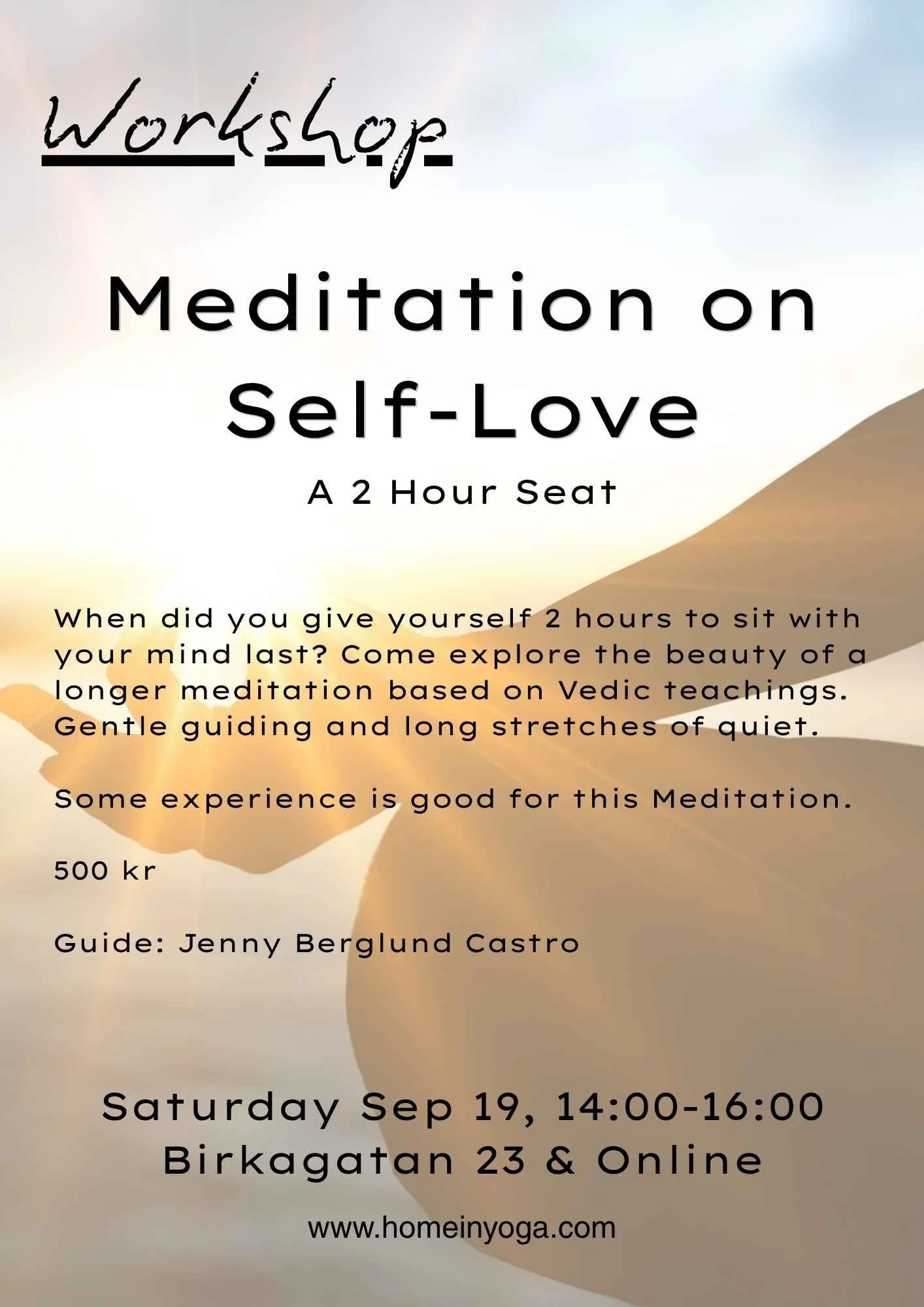 Workshop 19/9: Meditation on Self-Love, a 2-hour Seat