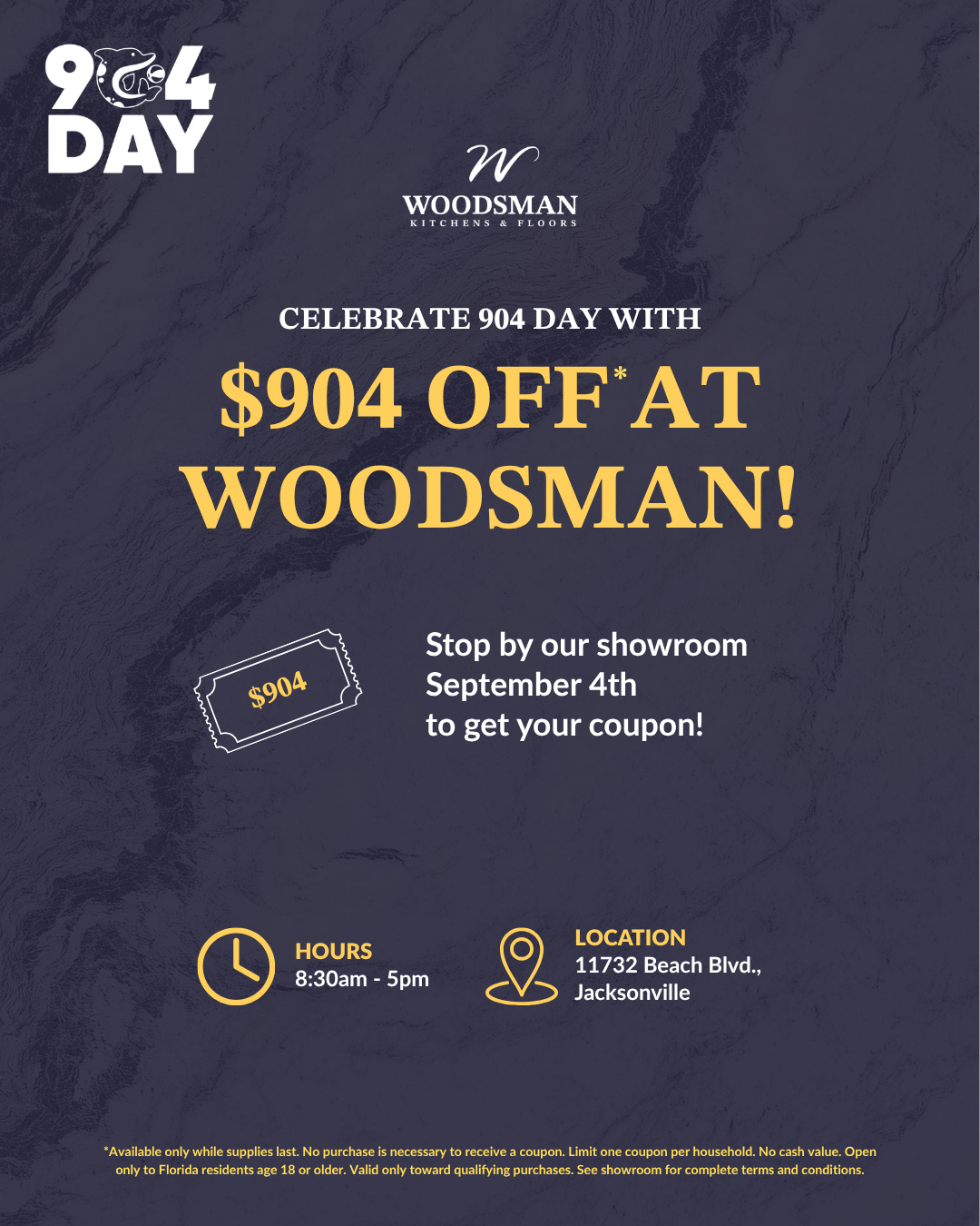 Celebrate 904 Day with $904 Off!