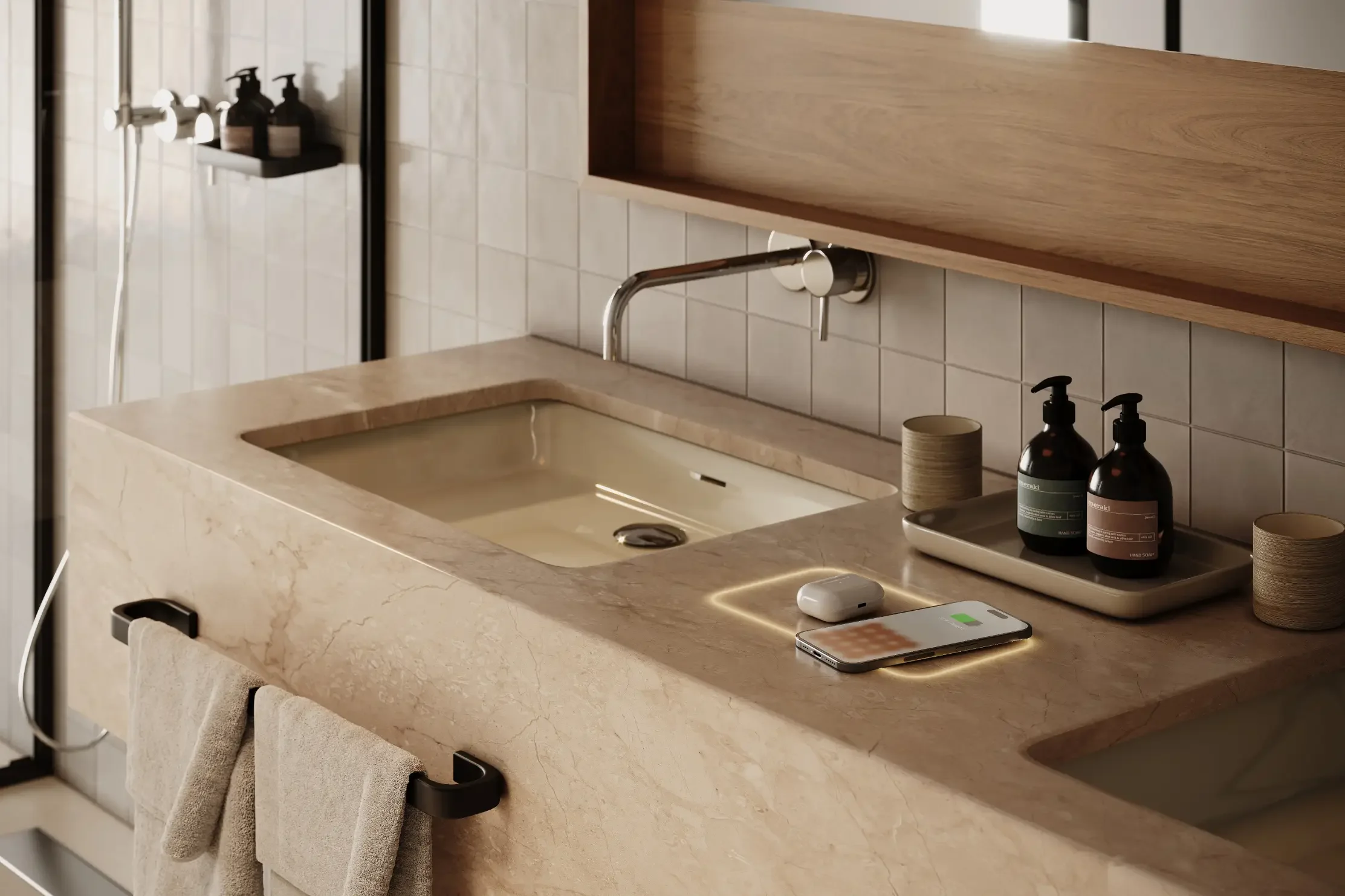 Jacksonville wireless charging countertops in your bathroom.