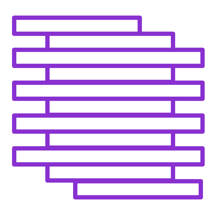 Line art illustration of plank flooring being installed—shows staggered layout of hardwood or luxury vinyl flooring during installation process.