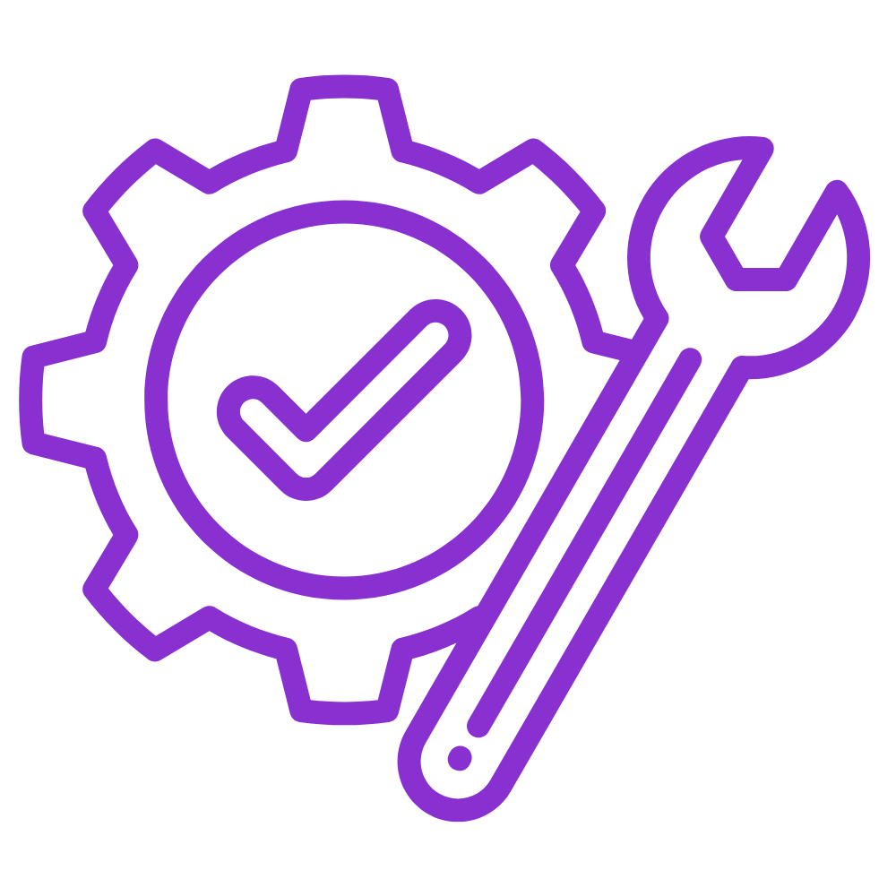 Line art illustration of a wrench overlaid on a gear—symbolizing engineered durability, craftsmanship, and reliable home remodeling components.