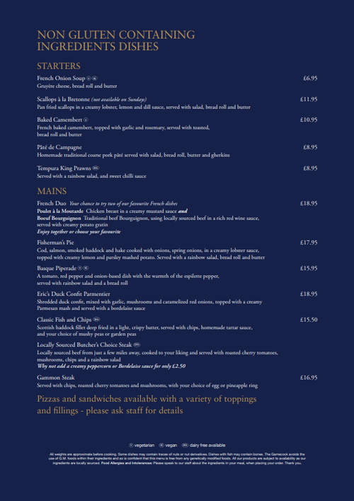 Cooked Inn Menu Menu — The Game Cock Inn (Copy) (Copy) (Copy)