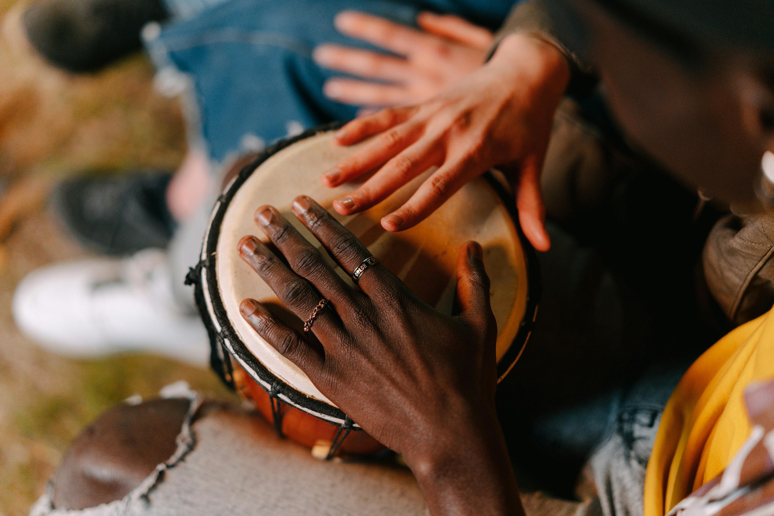 What does drumming have to do with stress relief?