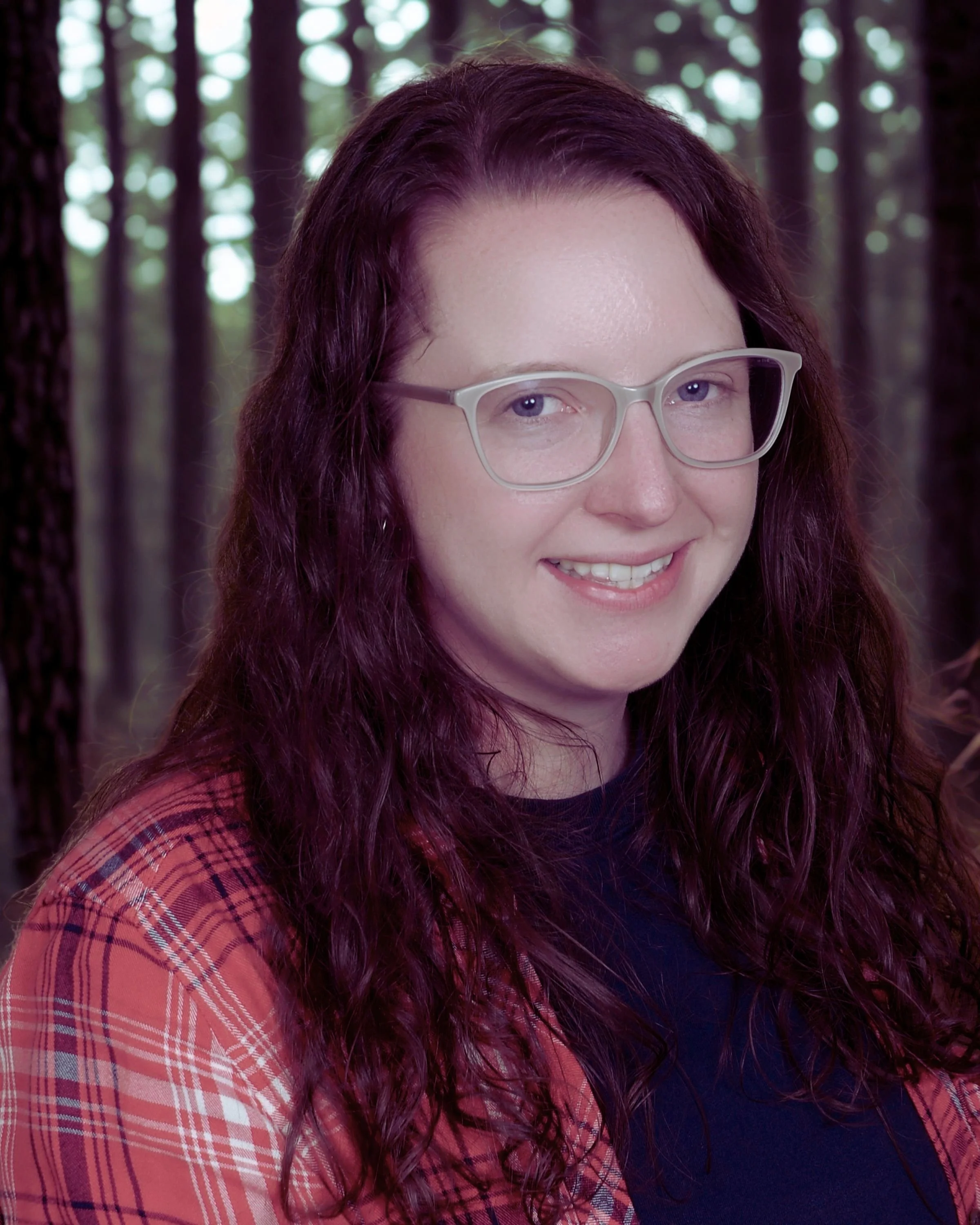 Professional style portrait with background in forest