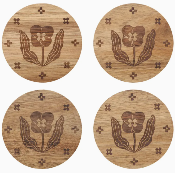 Teppi Engraved Coasters Set of 4 | Danica