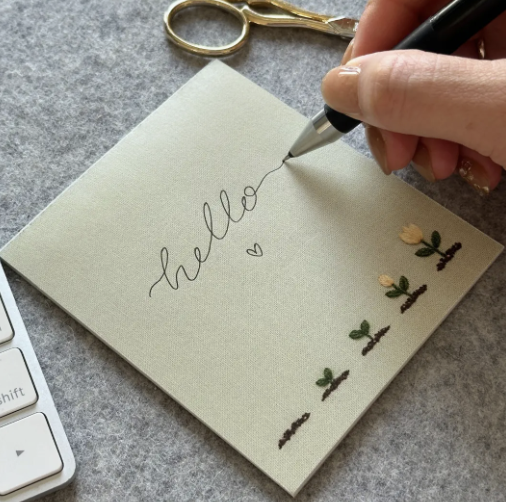 Flower Embroidery Notepad - 25 Pages & Pocket Size | A Place to Stitch