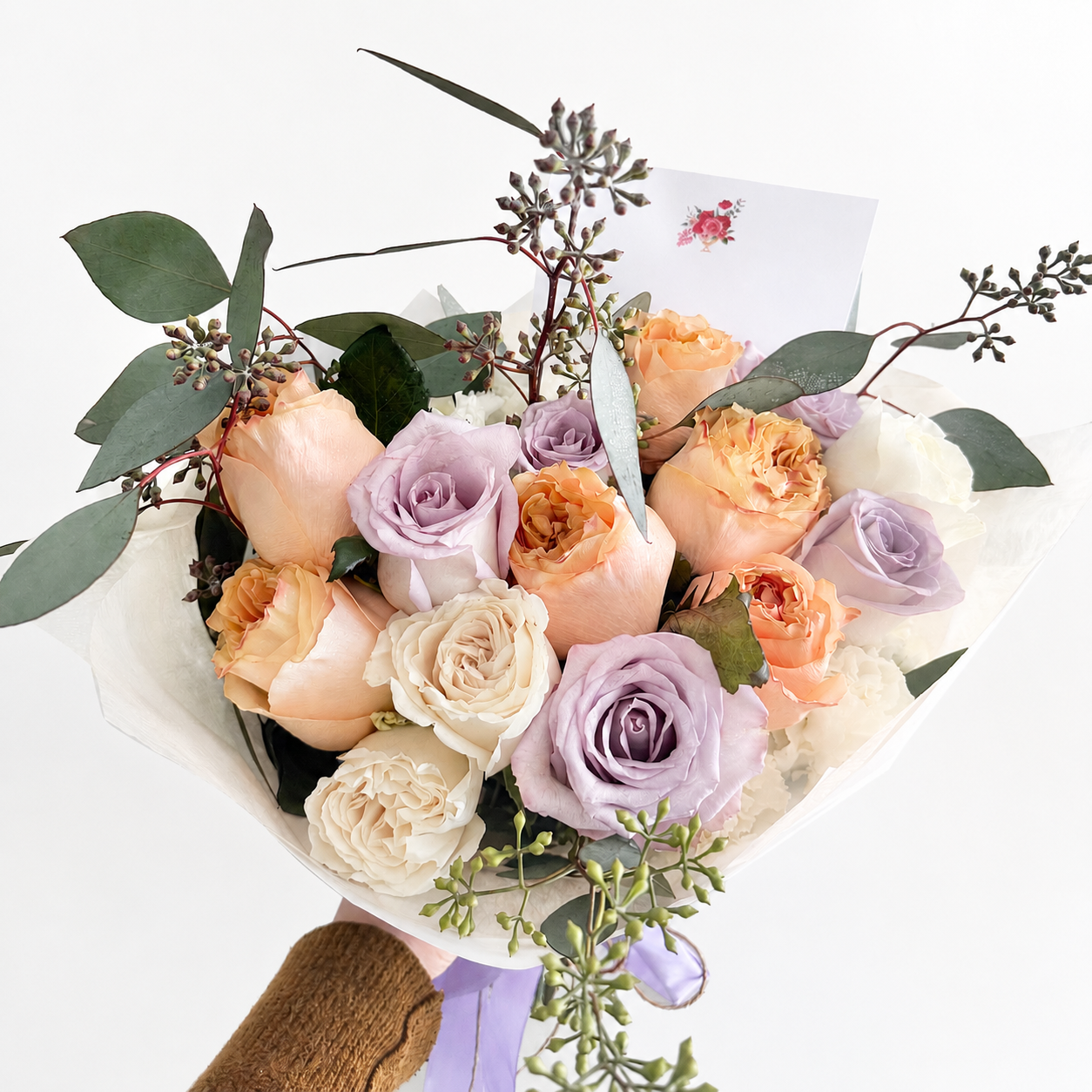 The Luxe Peony & Garden Rose | Seasonal Designer Wrapped Bouquet