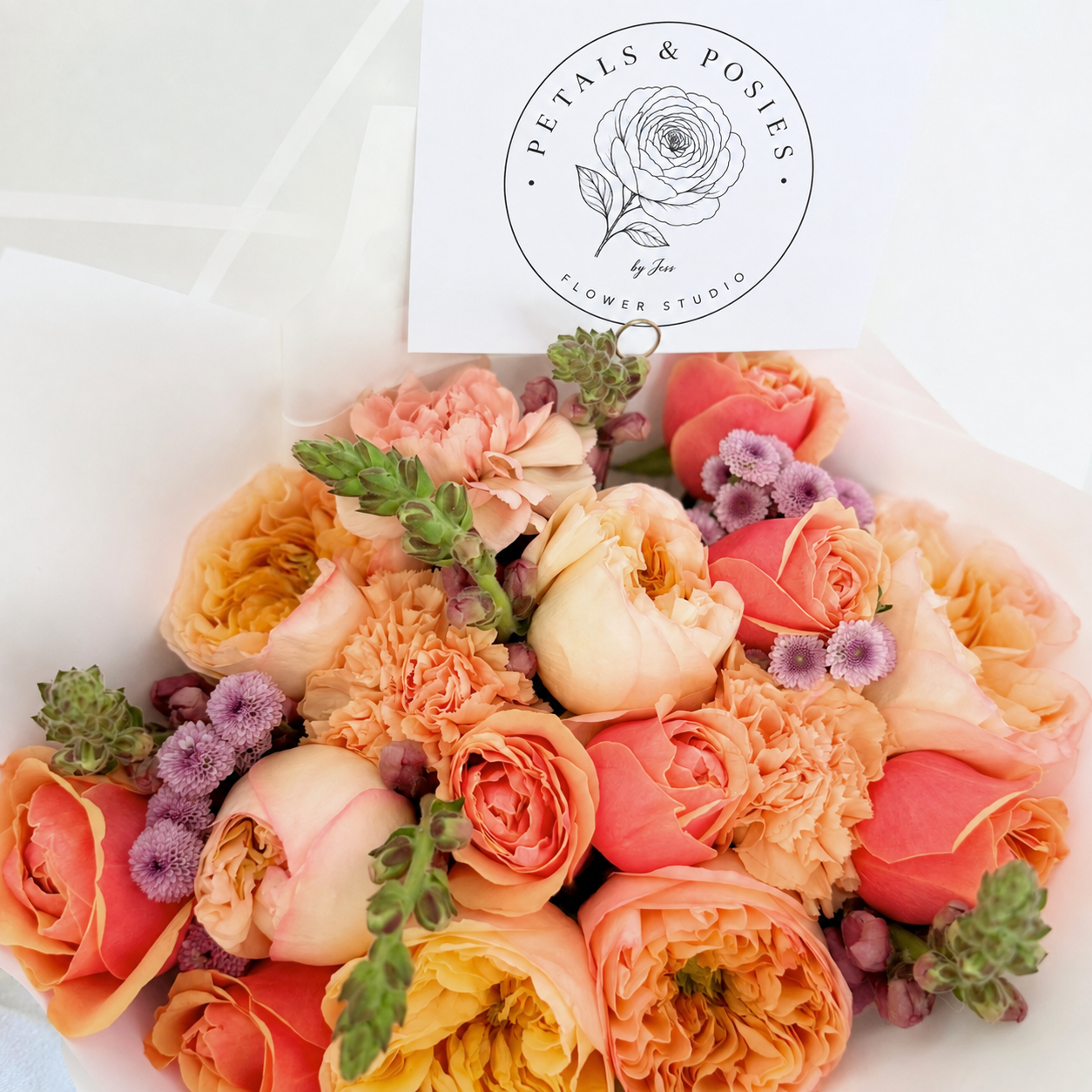The Luxe Garden Rose | Designer Wrapped Bouquet