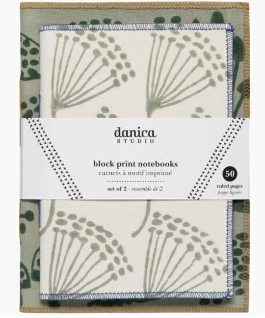 Wildgrove Block Print Notebooks Set of 2 | Danica