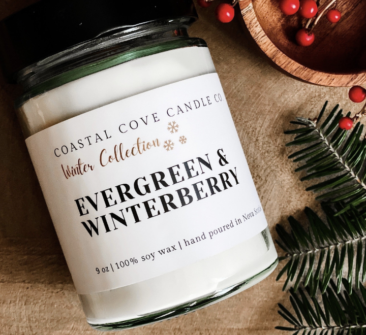 Evergreen & Winterberry 9 oz | Coastal Cove Candle Company