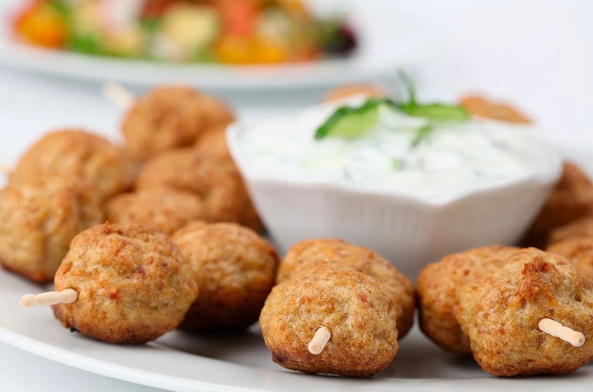GREEK CHICKEN MEATBALL with TZATZIKI