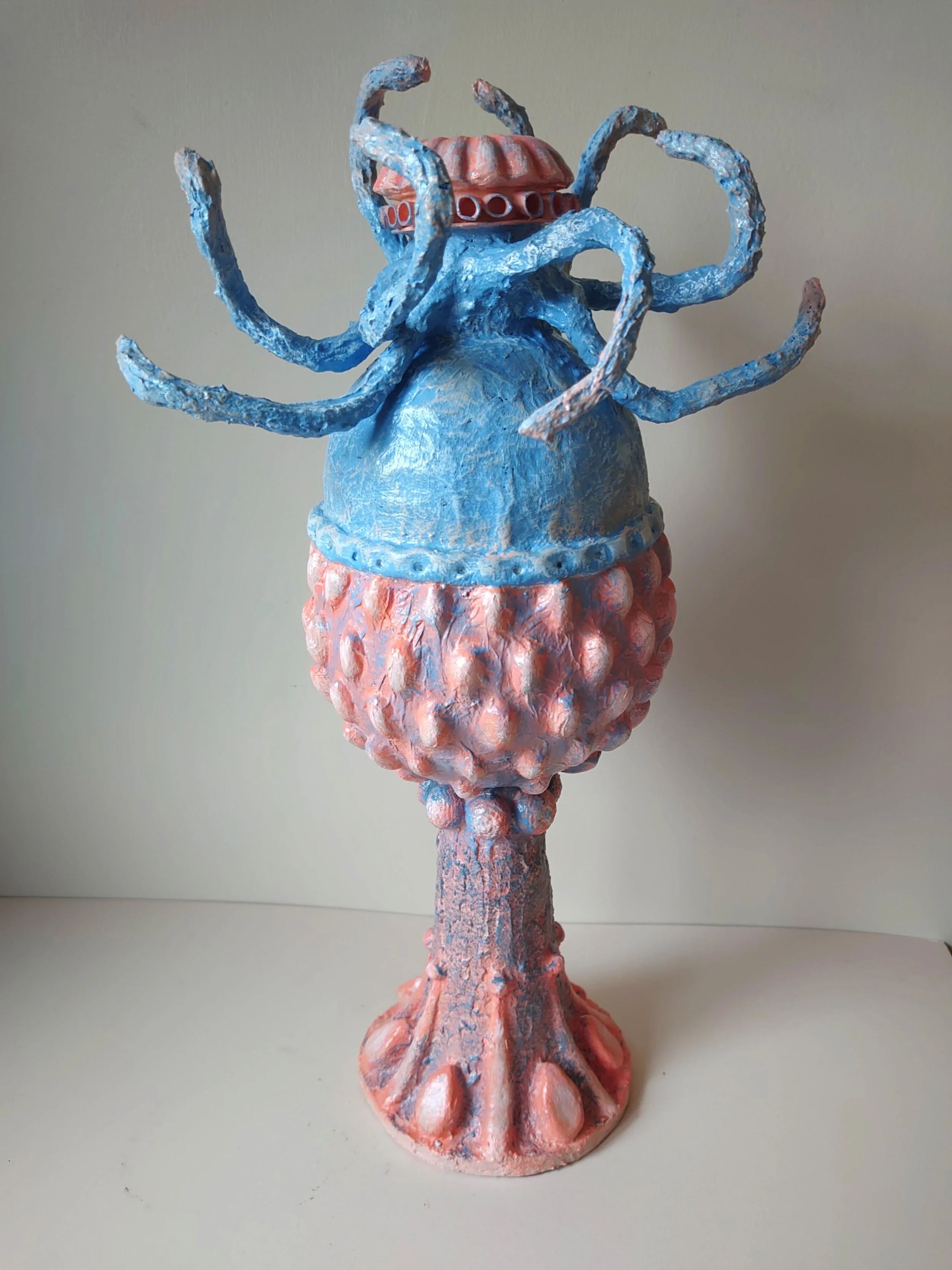 What Lies Beneath II - Teabag paper, paper mache. wire, plaster & acrylic