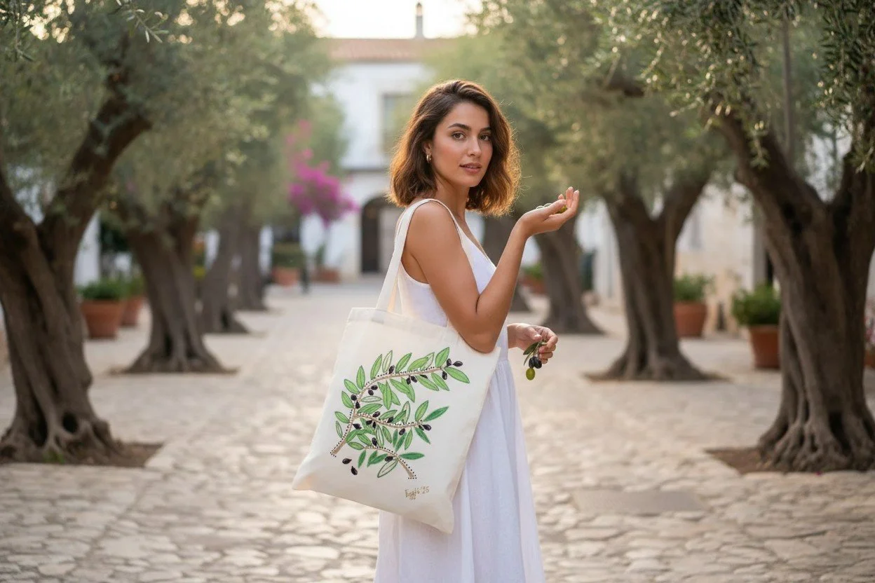 Hand painted tote bag