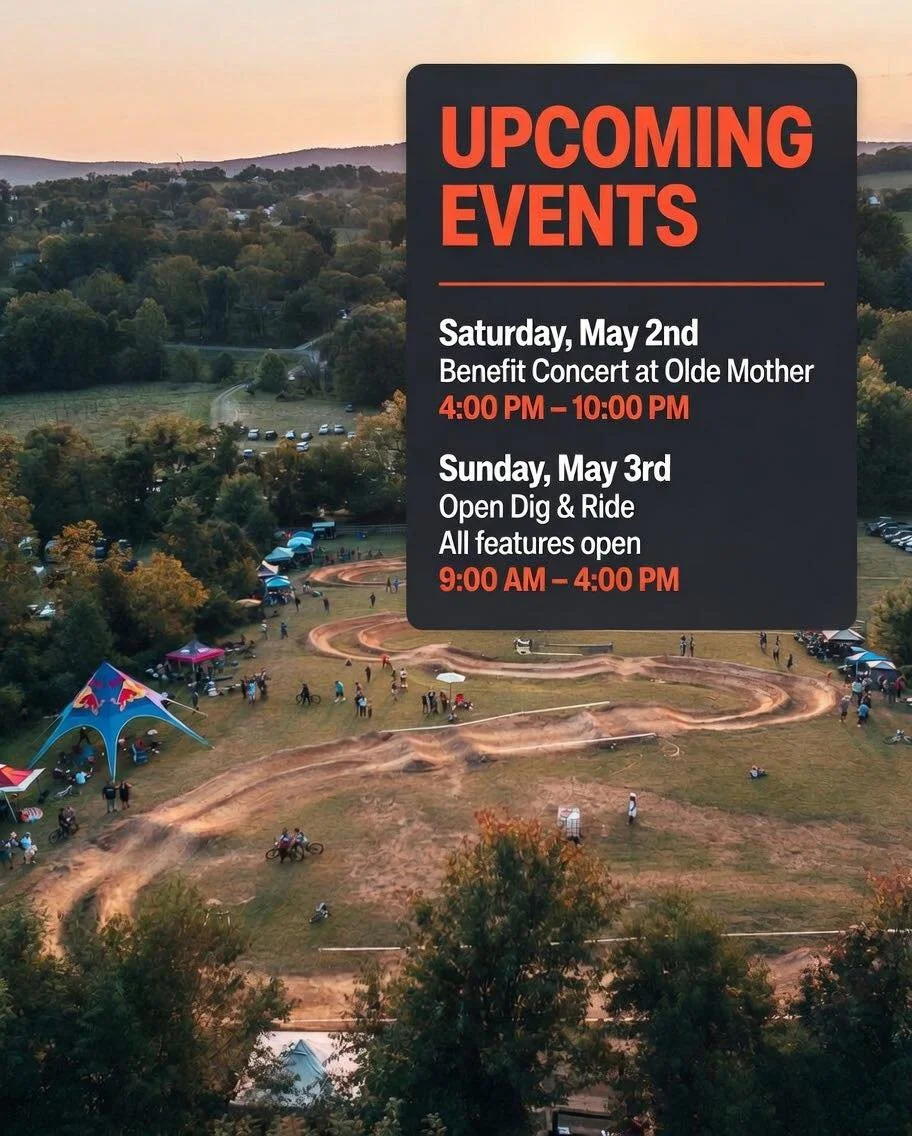 Busy weekend on deck! 

Saturday: benefit concert at Olde Mother to support the new jump trail being built this summer. Doors open at 4pm 

Sunday: Open dig n ride on the farm. Slalom track is running great for this early in the season. Night Train w