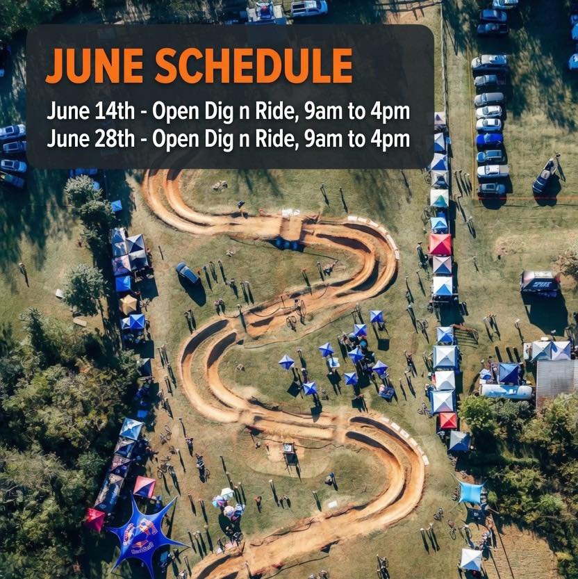 We are coming up on June&rsquo;s first open dig n ride this SUNDAY June 14th! 

We&rsquo;ll be open from 9am to 4pm with track work in the morning followed by open riding all afternoon! All trails will be open! Free of charge as always! 

See ya at t