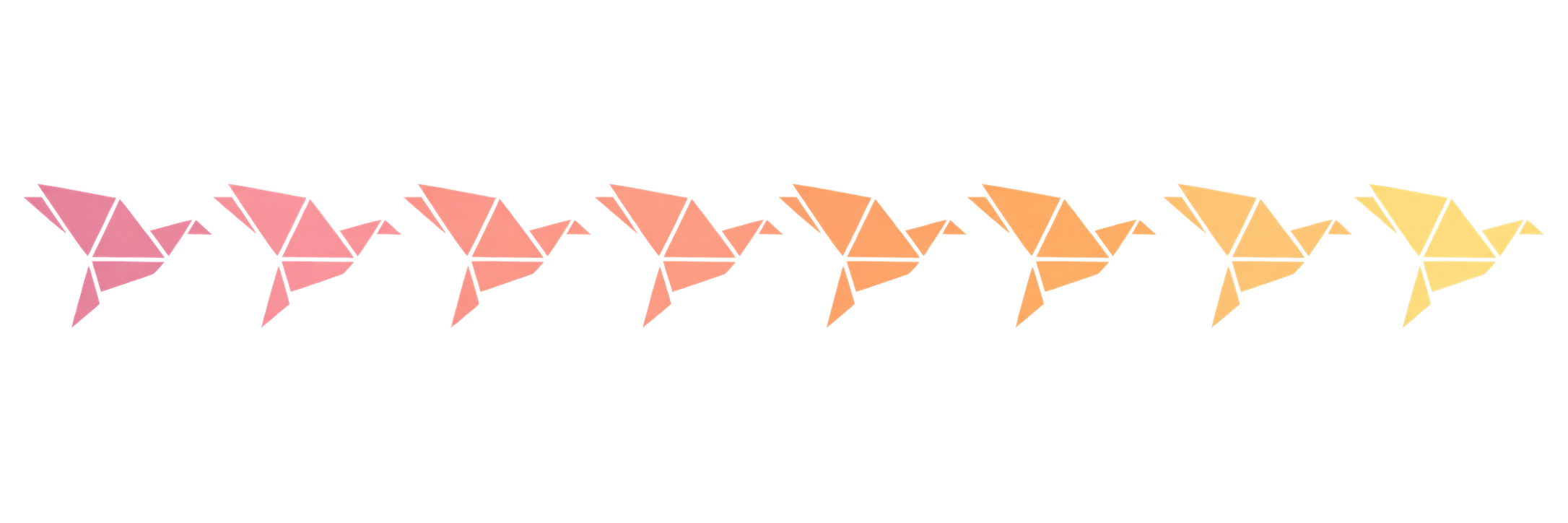 Colorful abstract geometric pattern with pink, yellow, orange, and green shades, featuring triangular shapes arranged in a repeating sequence.