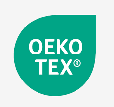 OEKO-TEX logo on a teal background.