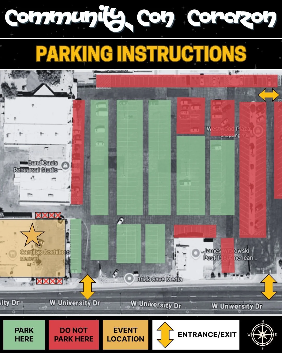 🚨 Parking Instructions 🚨

There will be plenty of parking at the event! But we still do recommend carpooling (if possible) to reduce your carbon footprint 🌎💙

See you all April 10, 2026!
6pm-10pm 
Carnitas Cochiloco (Mesa, AZ)

Please make sure t