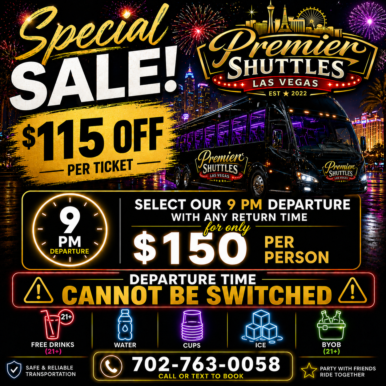 👉 EDC 9PM Last Call Shuttle 🚨