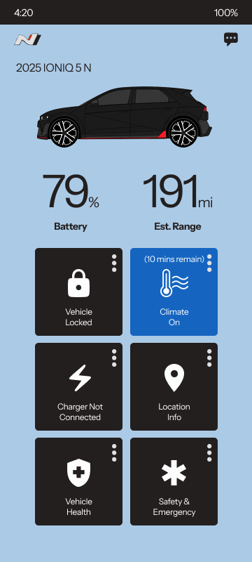 Single tap climate button to start primary saved climate program