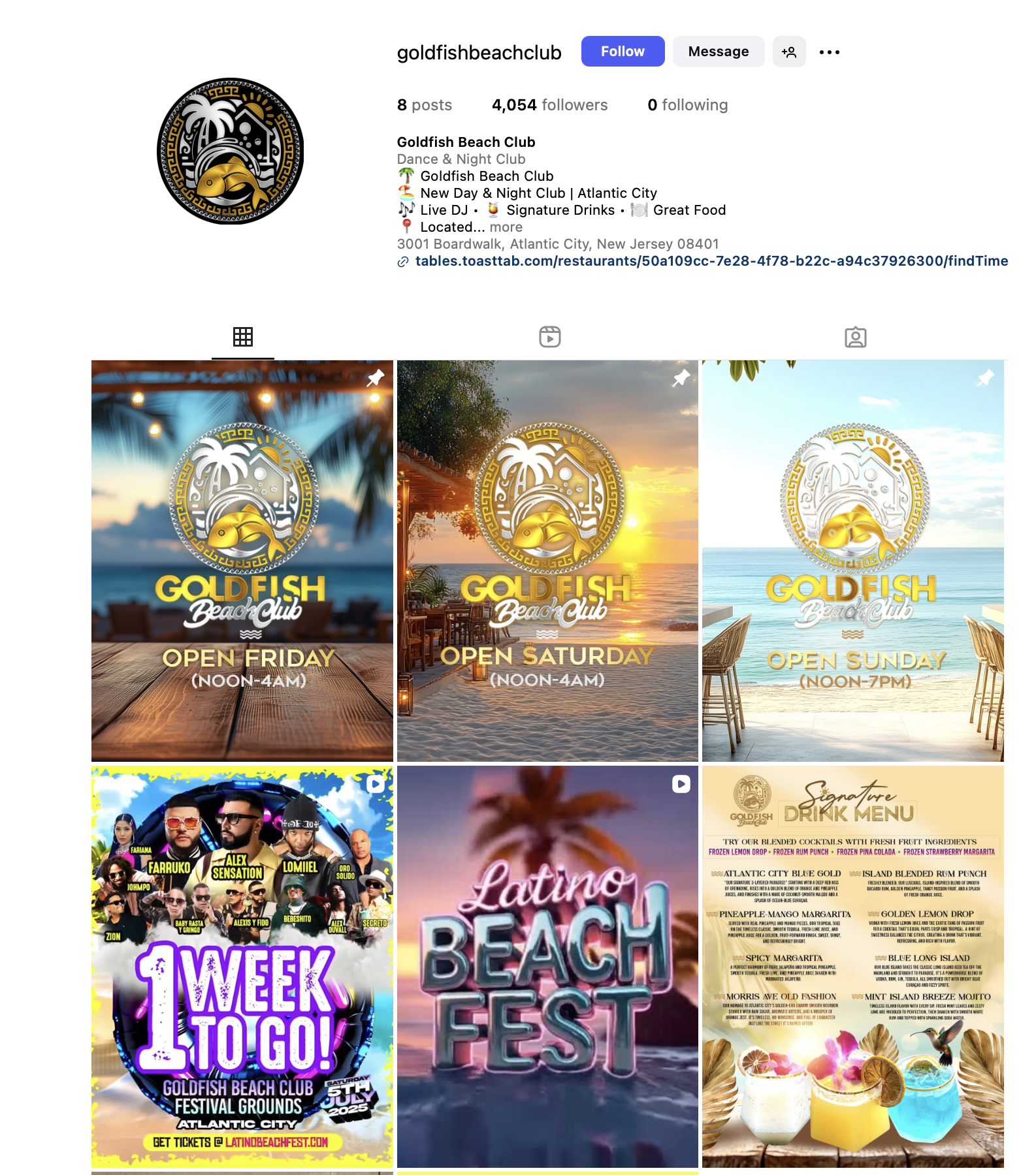 2025 - Beach Bar Instagram Ads for After Parties
