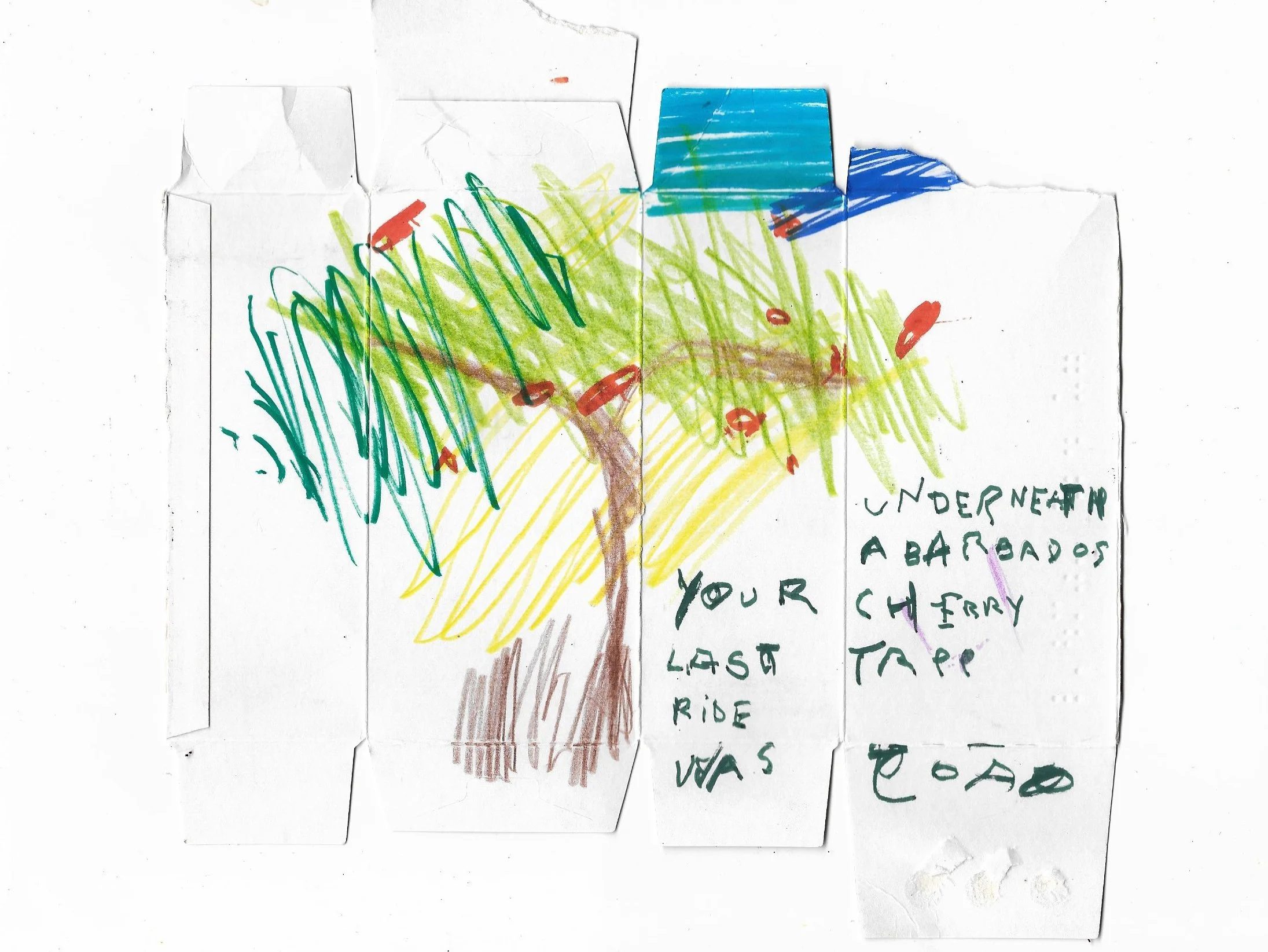 Your last ride was underneath a mango tree
