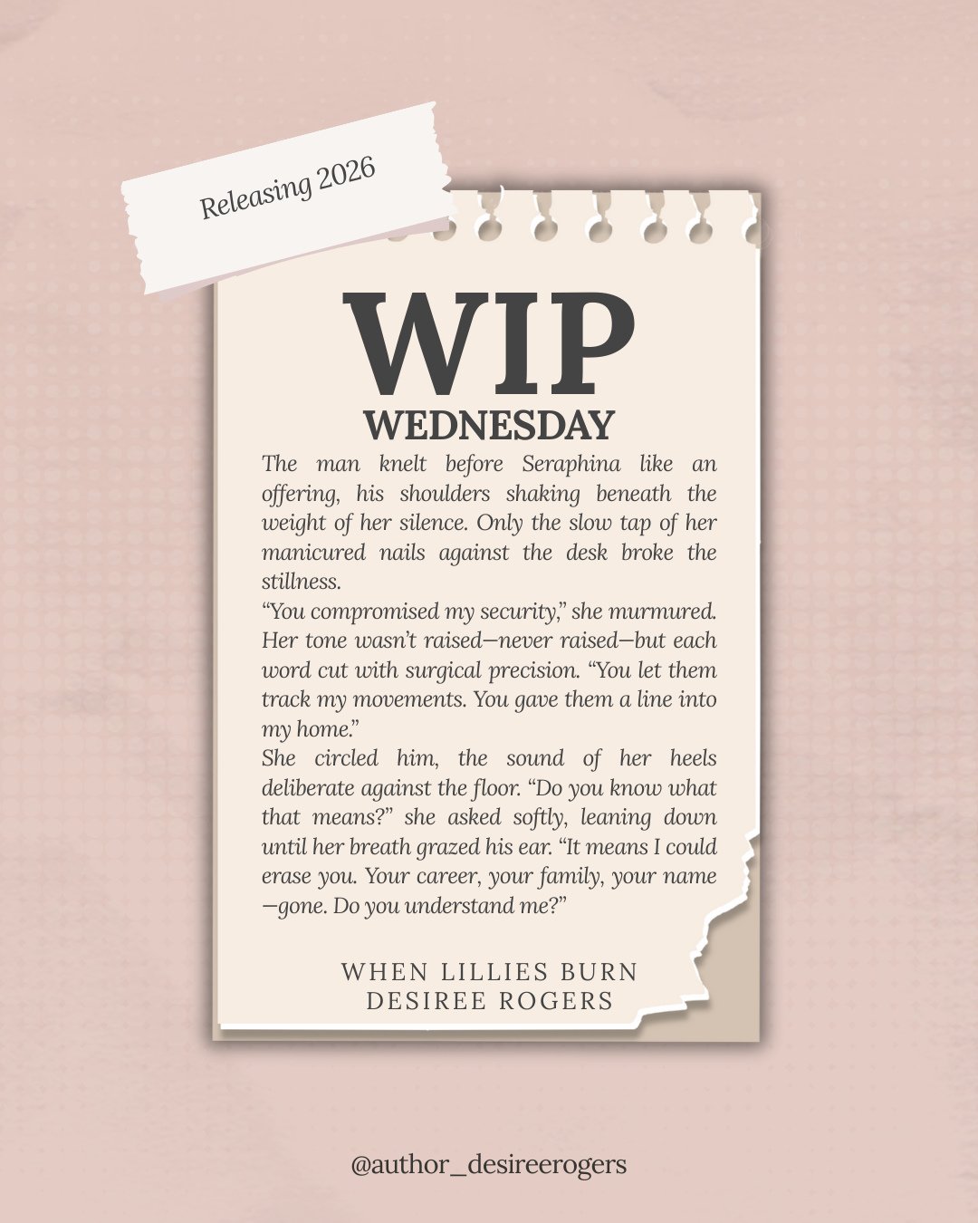 A little teaser of a WIP that I'm knee deep in. ⁠
#writingcommunity #reader #amwriting #reading #bookstagram #writersofig #writerslife #writersofinstagram #authorsofinstagram #authorlife #writerscommunity #writerlife #blurb #teaser #sapphicromance