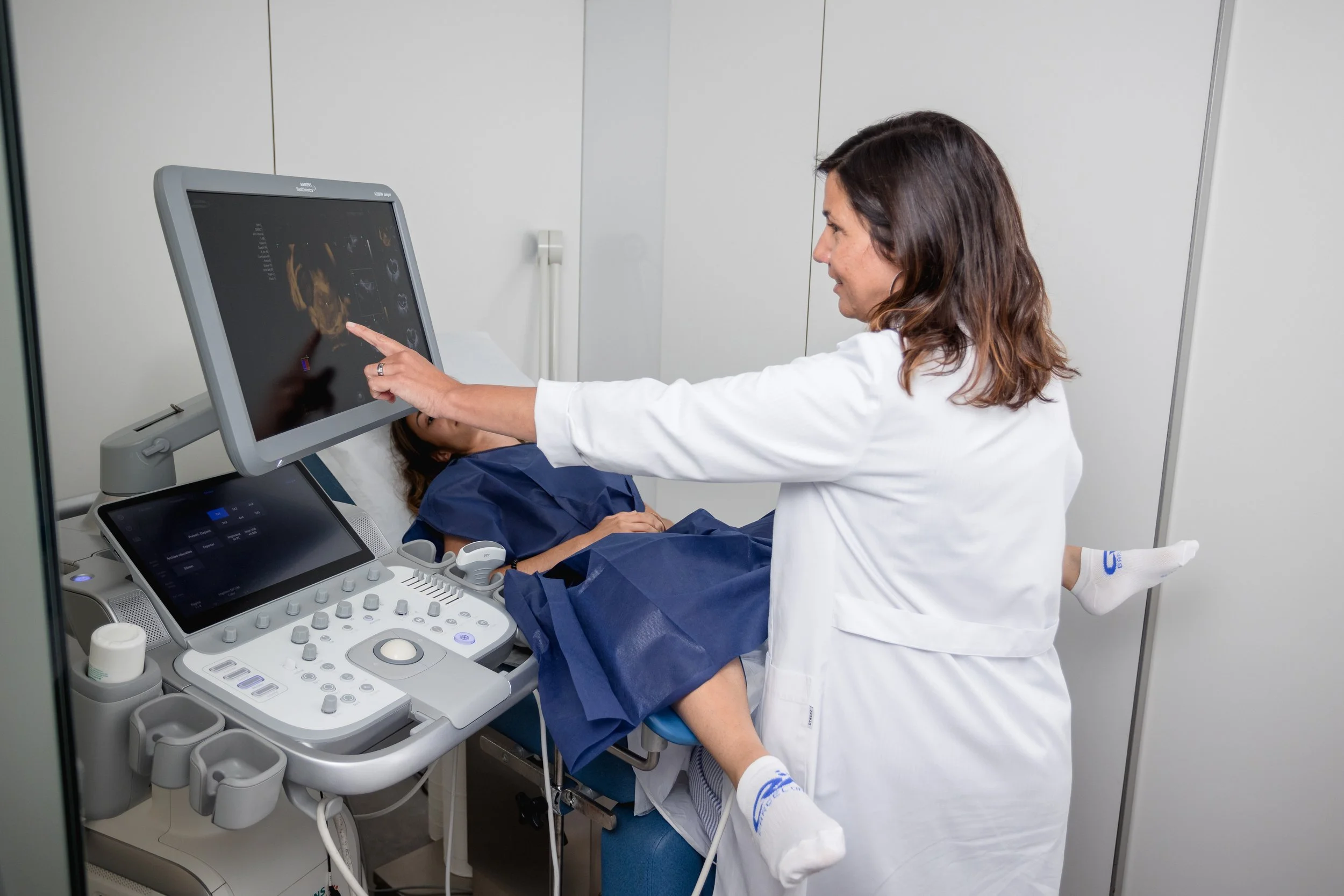 Doctor performing an ultrasound examination