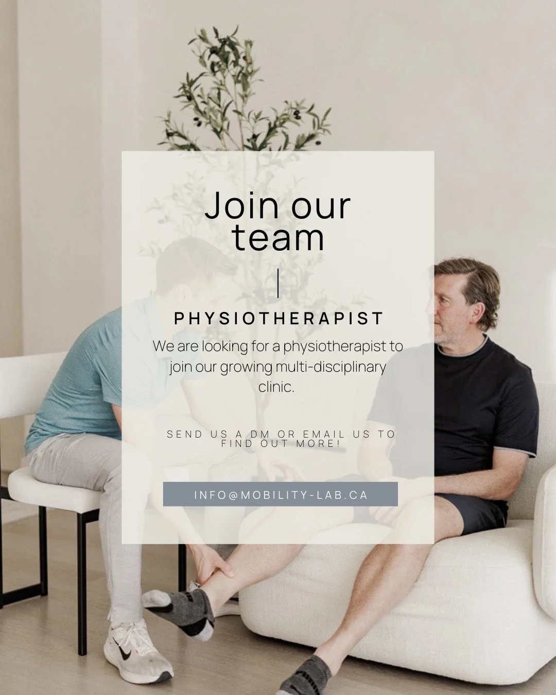 We&rsquo;re excited to share that Mobility is hiring a Physiotherapist to join our growing team!

If you&rsquo;re passionate about patient-centered care and want to be part of a supportive, collaborative environment, we&rsquo;d love to hear from you.