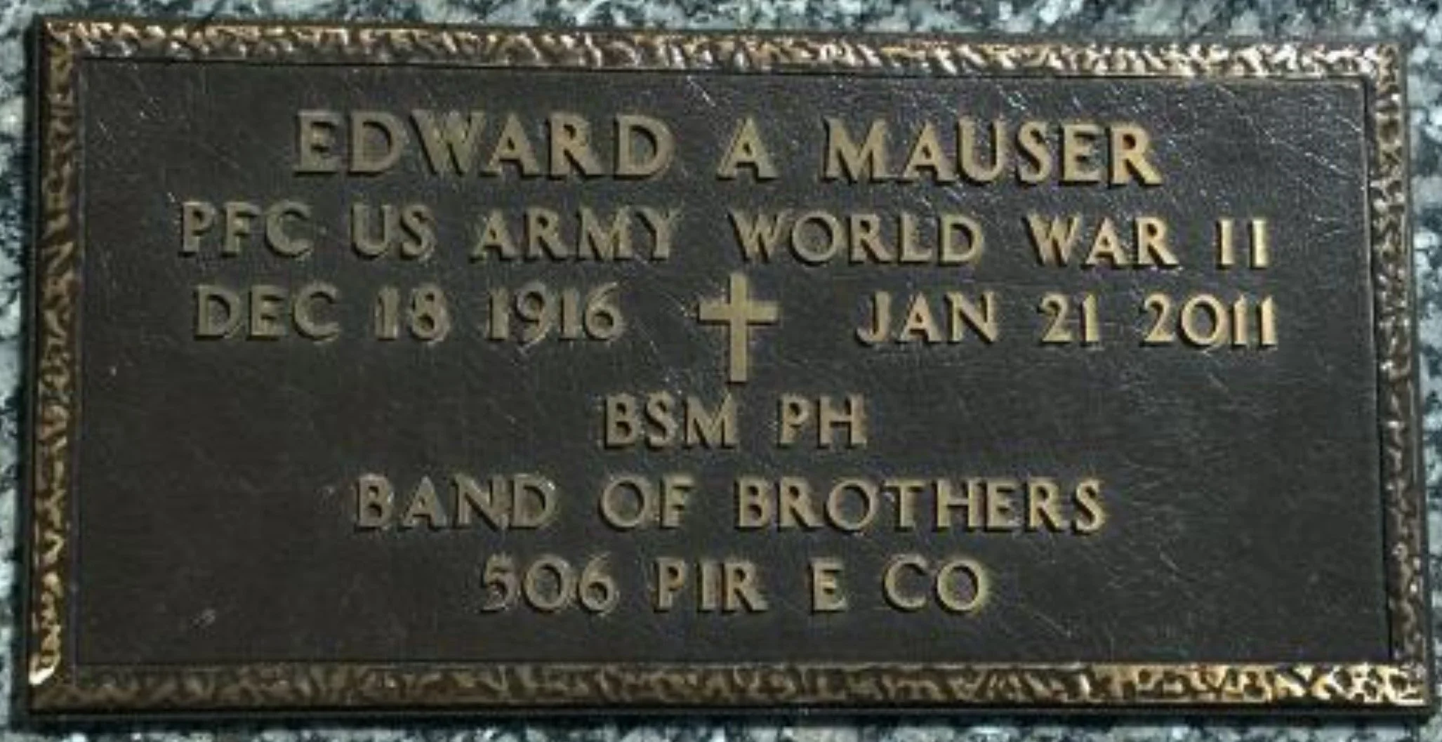Band of Brothers PFC Edward A. Mauser Memorial