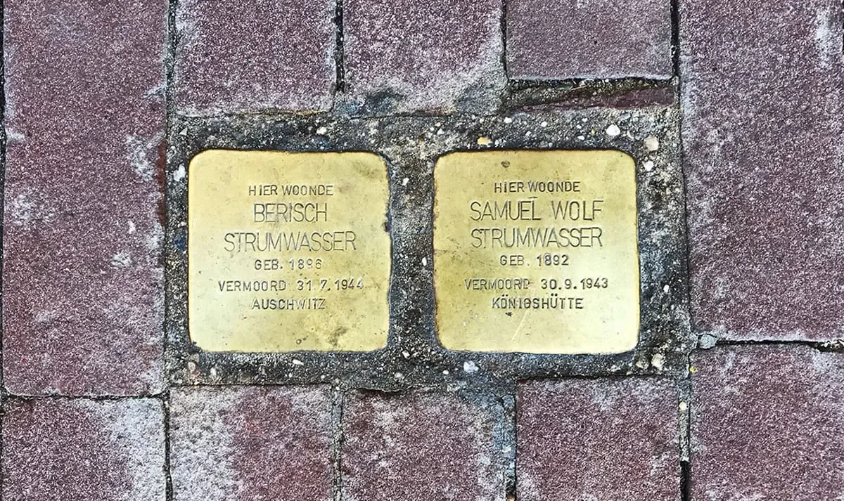 Memorial stones in the Netherlands to remember the Jews who were taken and murdered.