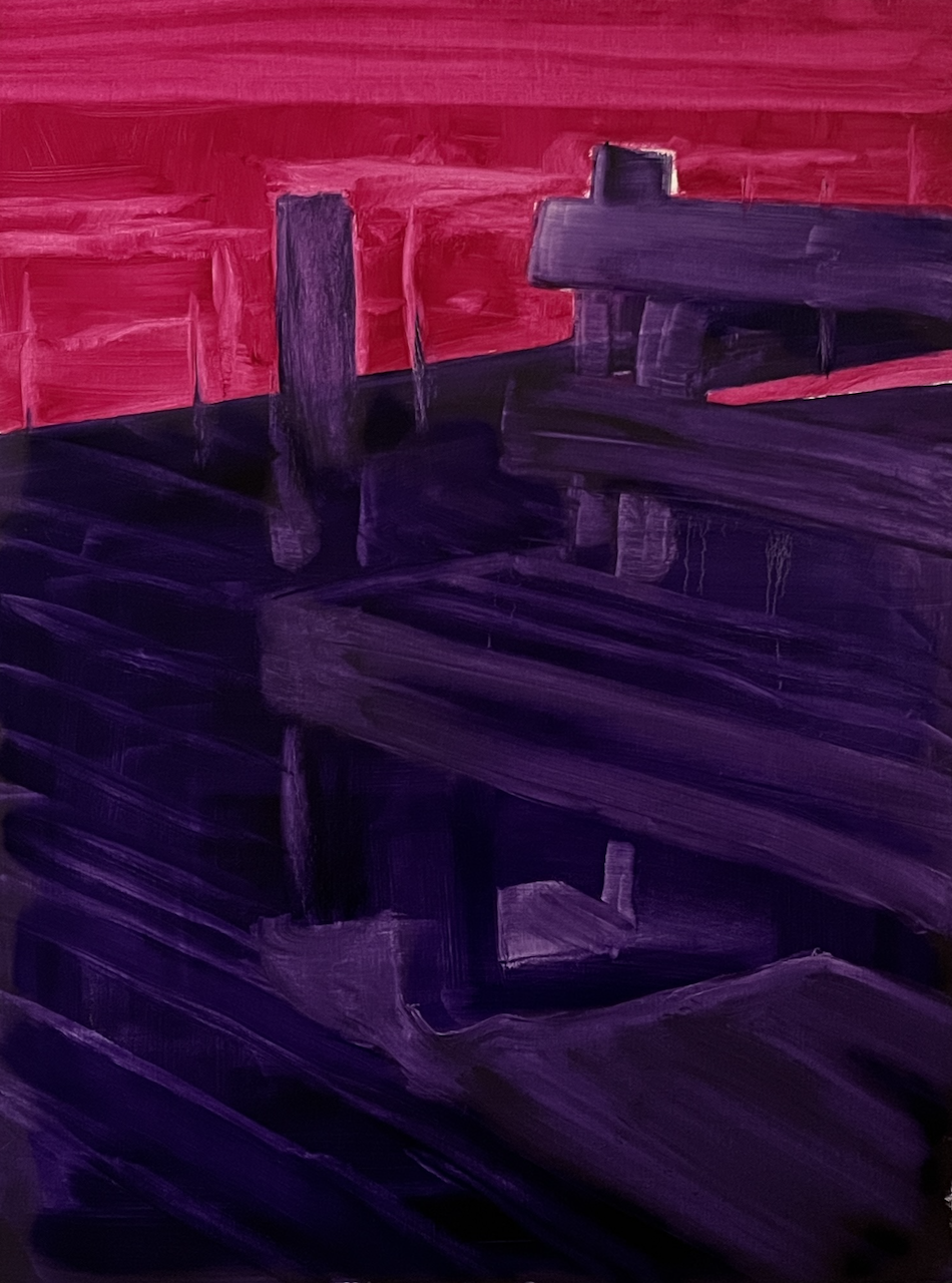 Passadiço III, 2024 Série À beira mar, Óleo sobre linho 60 x 80 cm