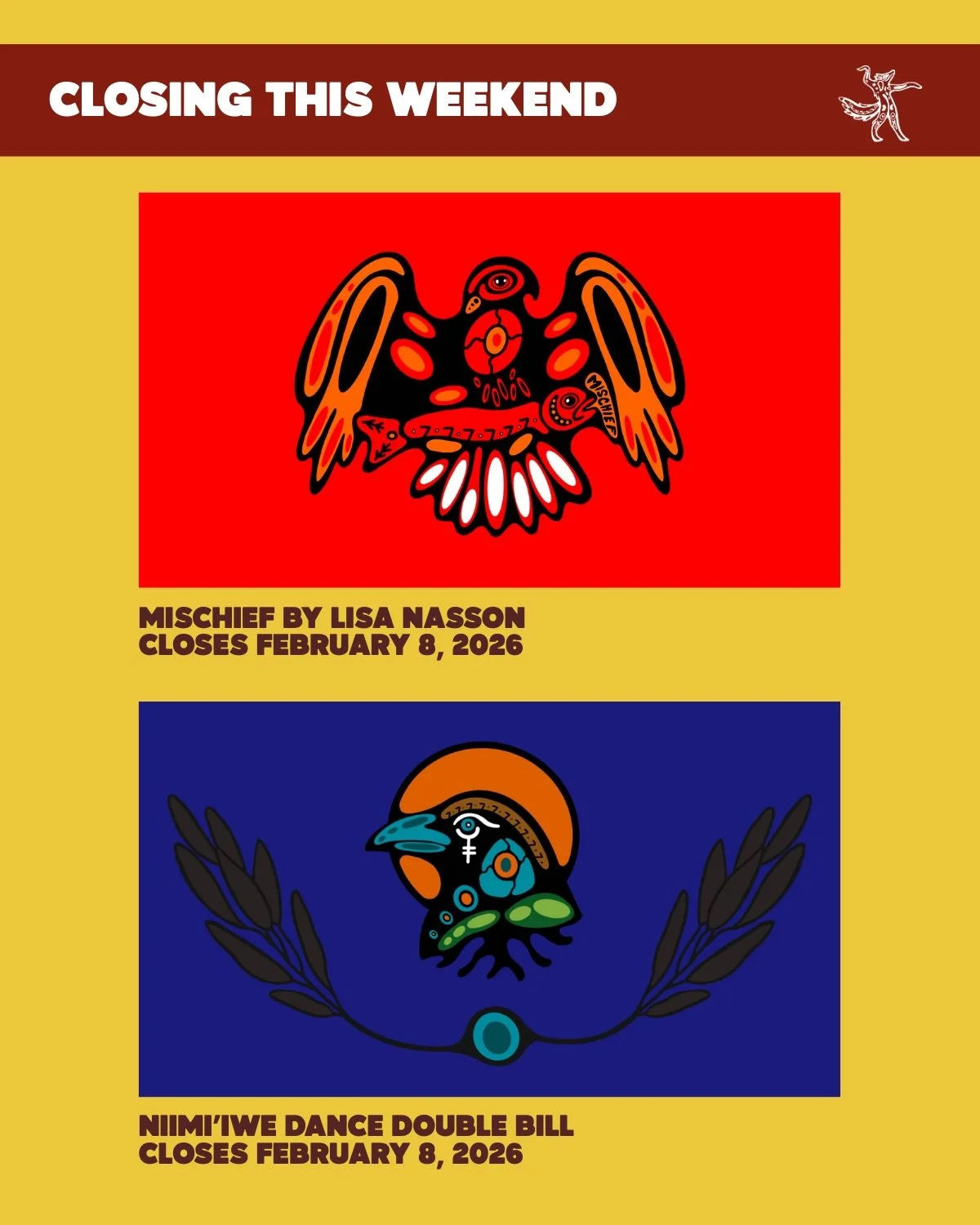 Native Earth has 2 great shows closing this Sunday! Make sure you get your tickets before we close 🤩

Get your tickets at nativeearth.ca 🎟️

Mischief by Lisa Nasson
Co-Produced by Tarragon Theatre and Neptune Theatre
Venue: Tarragon Theatre
Closes 