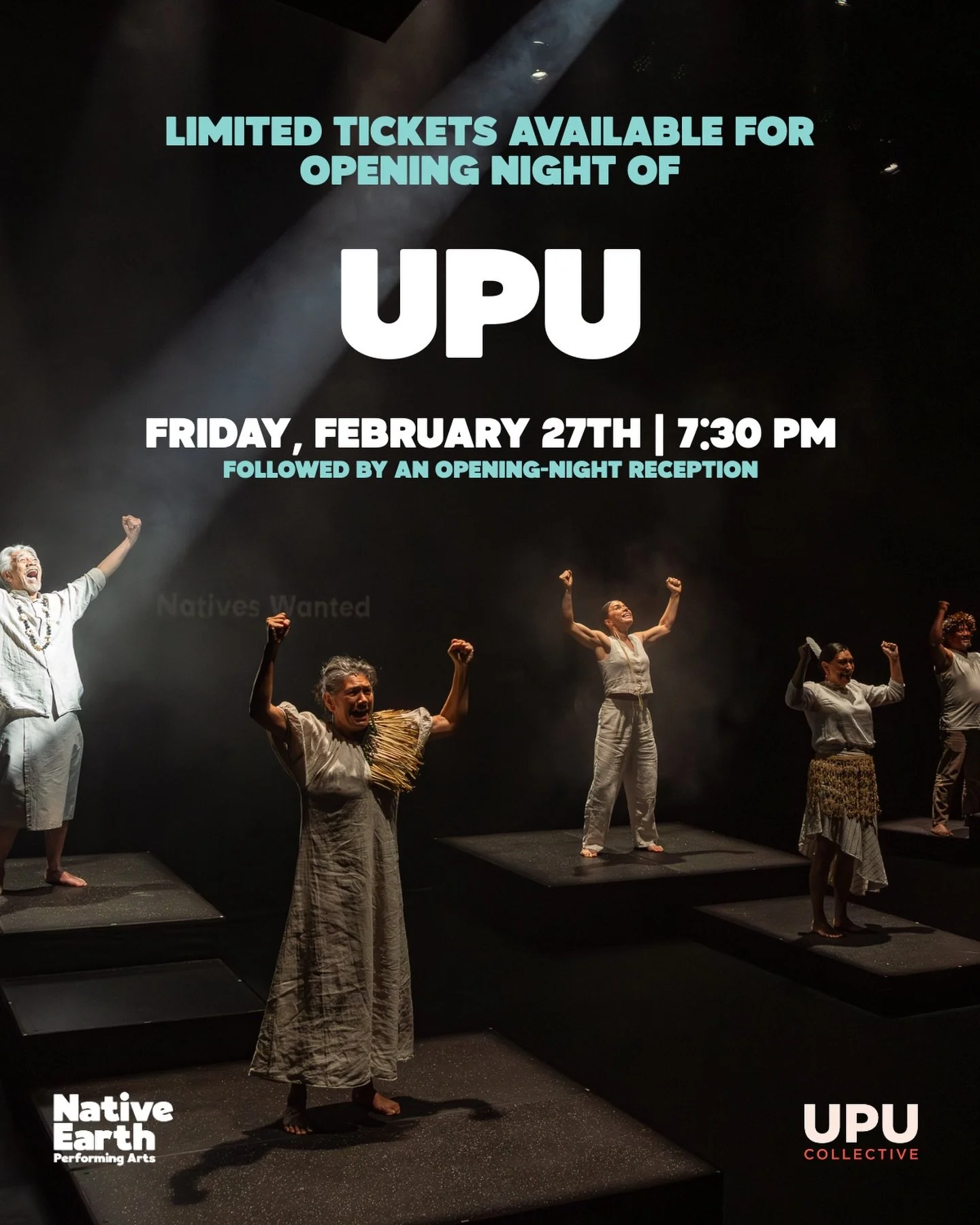 Limited tickets available for &lsquo;UPU&rsquo;
Friday, February 27
7:30PM
.
.
.
UPU by by UPU Collective with the support of Creative New Zealand Toi Aotearoa
February 27th- March 1, 2026
Tickets: PWYC, Starting at $20.00

Photo by: Daniel Boud