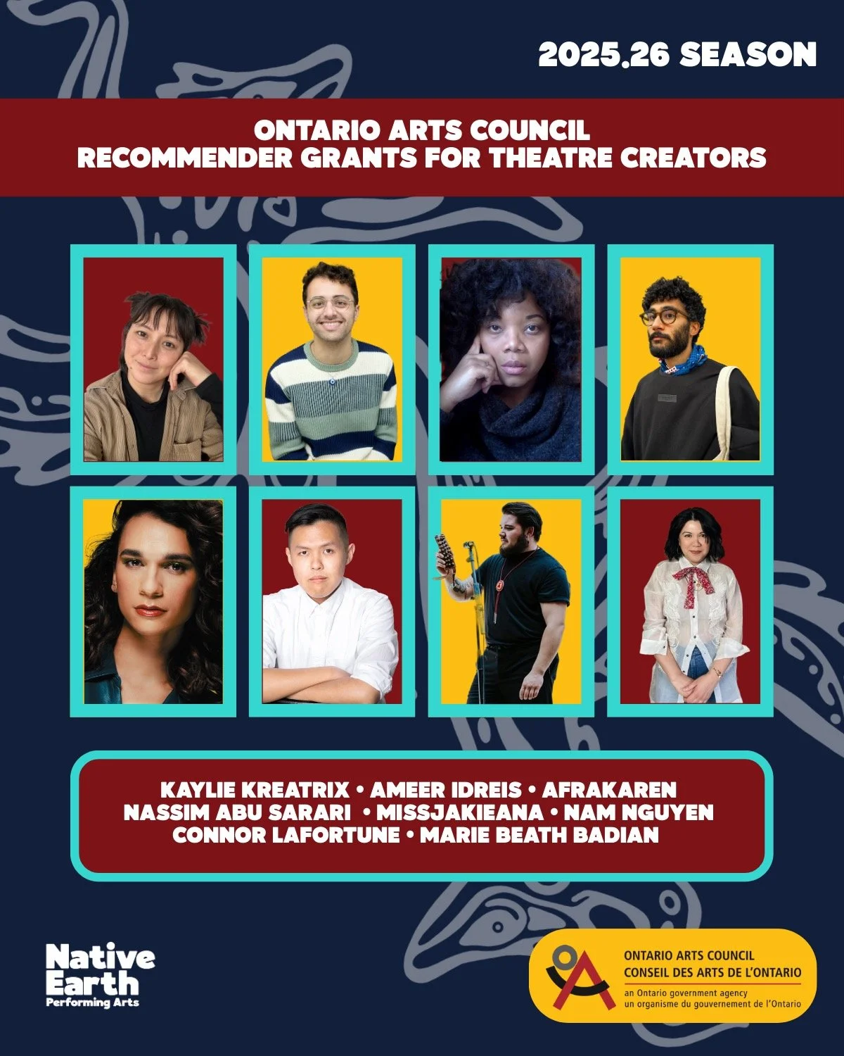 So excited to announce our Recommender Grant for Theatre Creators recipients for the 2025-2026 Season featuring:

⭐️Kaylie Kreatrix 
Project Title: Sticks and Stones

⭐️Ameer Idreis
Project Title: Ships in the Night

⭐️afrakaren
Project Title: The Wi