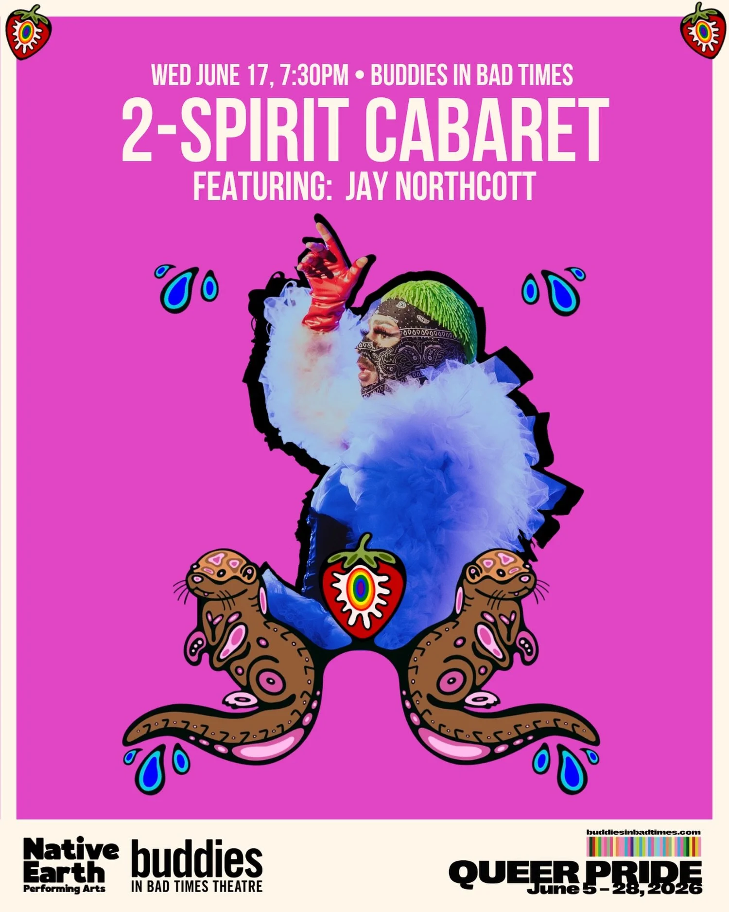Come to the 2-Spirit Cabaret to see a performance by: JAY NORTHCOTT
🌈
Jay Northcott (They/Them) is a multidisciplinary Creator, Director, Producer, and former Big Brother Canada contestant.

Central to Jay&rsquo;s creative and artistic practice is t