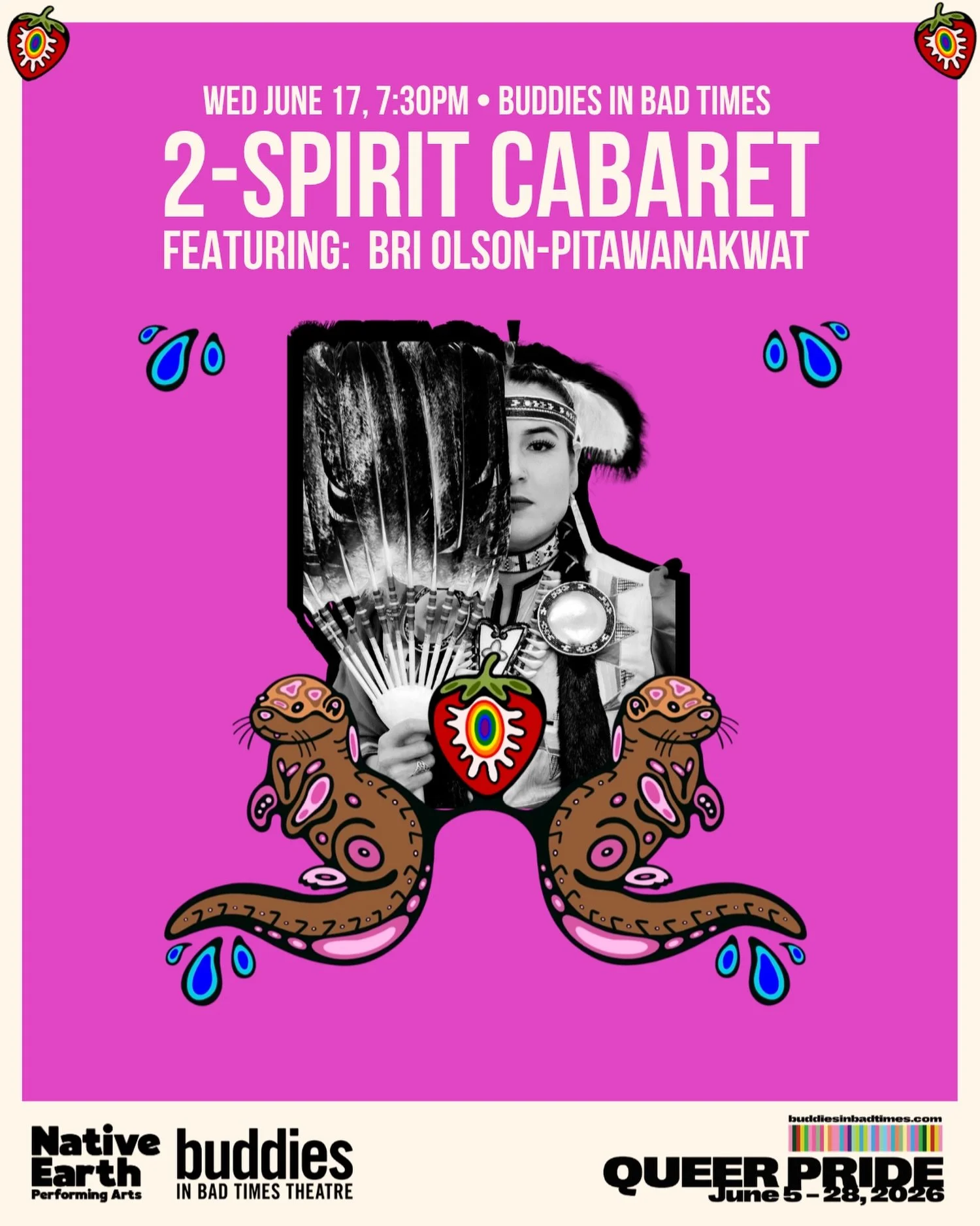 Come to the 2-Spirit Cabaret to see a performance by: Bri Olson Pitawanakwat

Bri Olson Pitawanakwat is an Indigiqueer birthworker, harm reductionist, artisan, jingle dress dancer and member of Wiikwemkoong Unceded First Nation. She is a longstanding