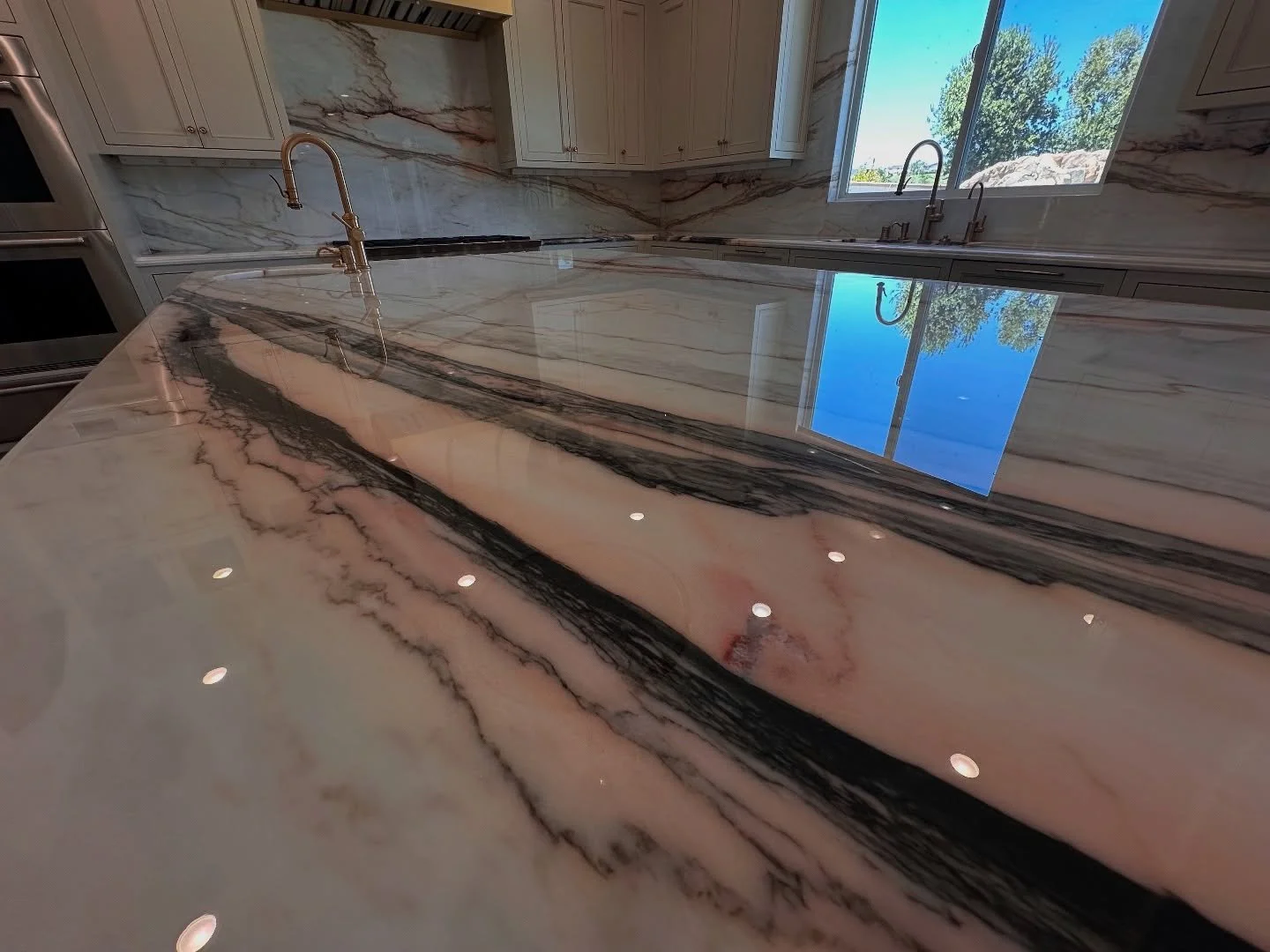These stunning marble countertops just received our MORE&trade; Anti-Etch treatment &ndash; and the results speak for themselves. A flawless, high-gloss finish that protects against etching and staining while preserving the natural beauty of the ston