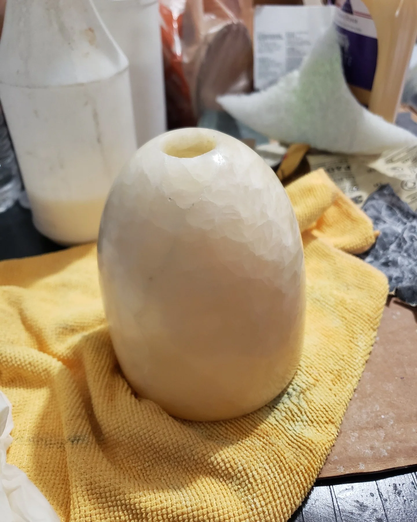 🪨 Split in Two. Restored as One.
This hand-carved stone fixture broke clean in half&mdash;but instead of sending it to the scrap heap, we brought it back to life.

With precision bonding, edge matching, and expert polishing, we reunited the two halv